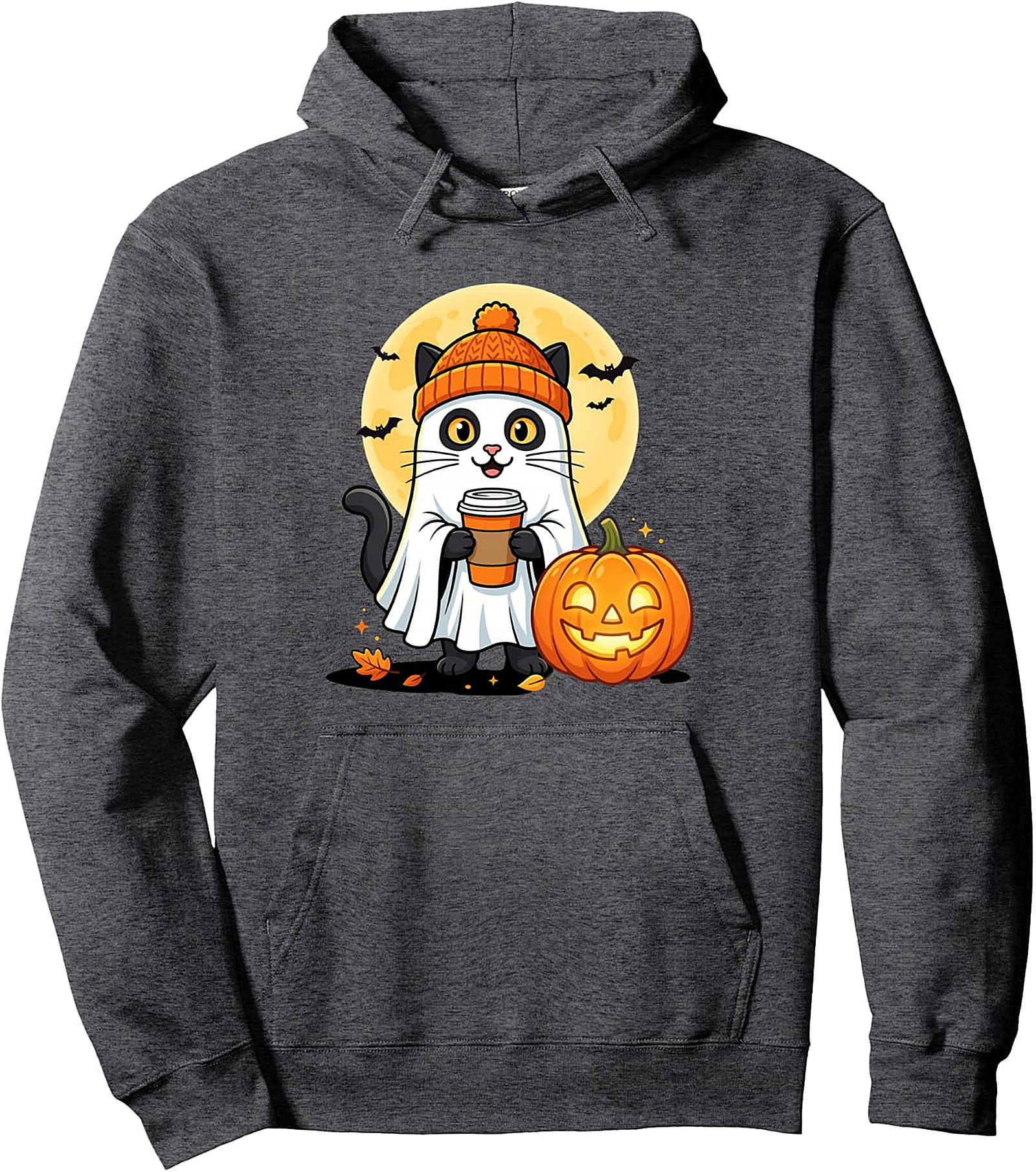 Ghost Cat Pumpkin Hoodie | Cozy Halloween Pullover
