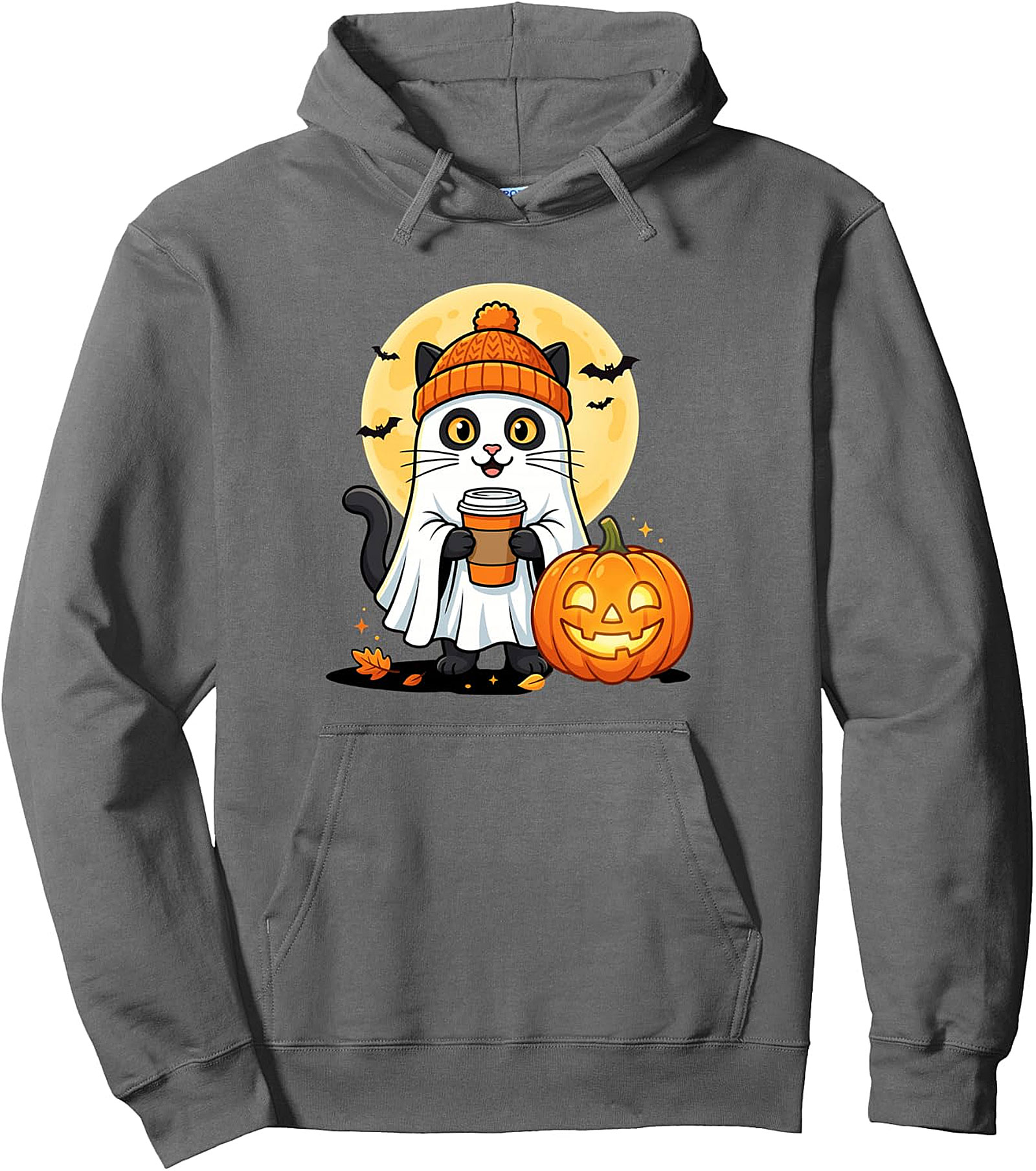 Ghost Cat Pumpkin Hoodie | Cozy Halloween Pullover