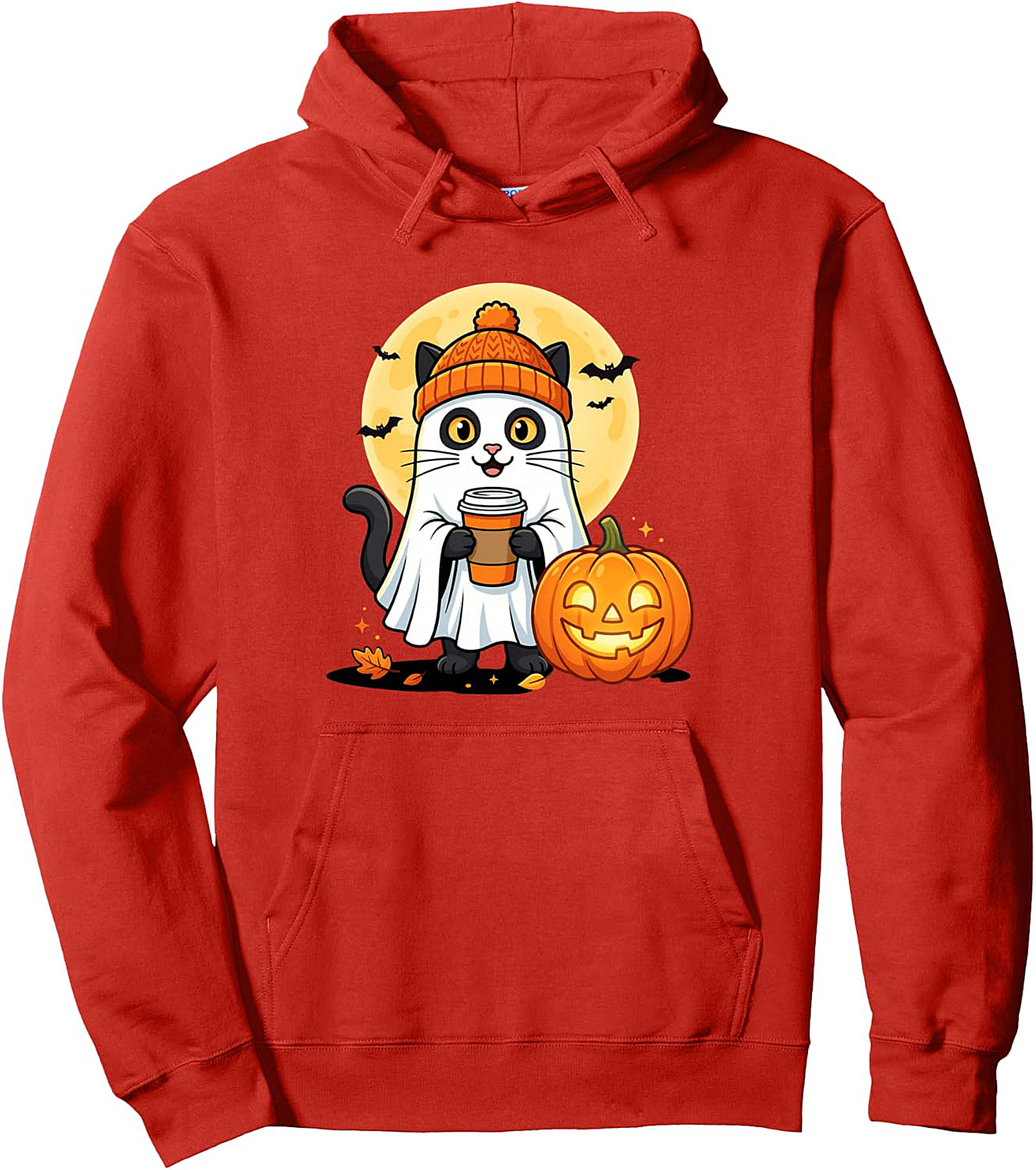 Ghost Cat Pumpkin Hoodie | Cozy Halloween Pullover