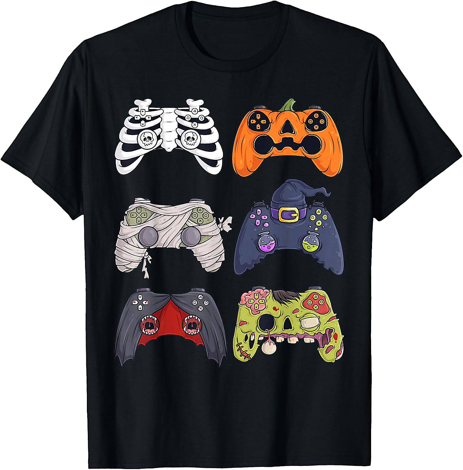Halloween Gaming Controllers T-Shirt | Spooky Gamer Tee