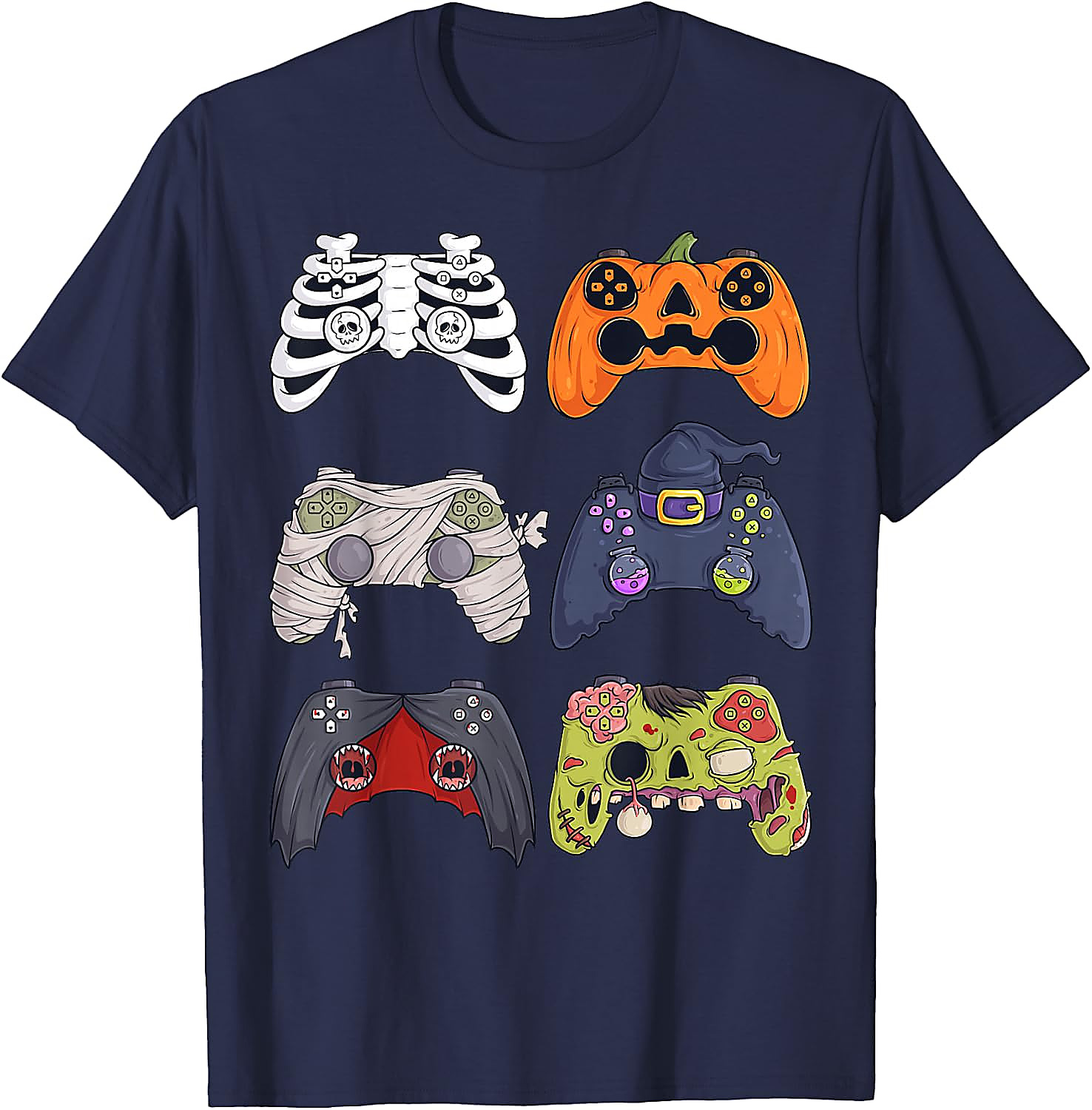 Halloween Gaming Controllers T-Shirt | Spooky Gamer Tee
