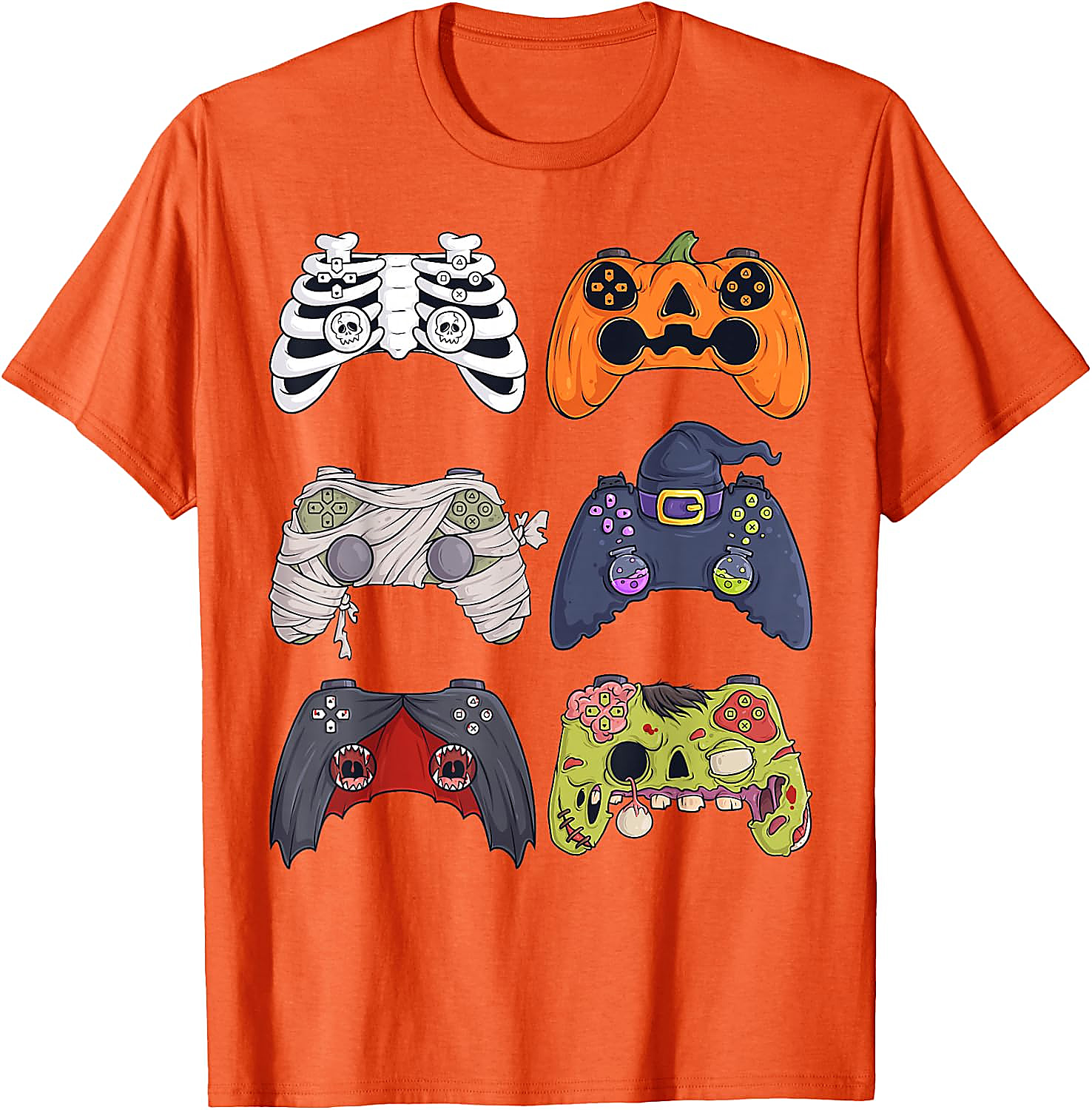 Halloween Gaming Controllers T-Shirt | Spooky Gamer Tee