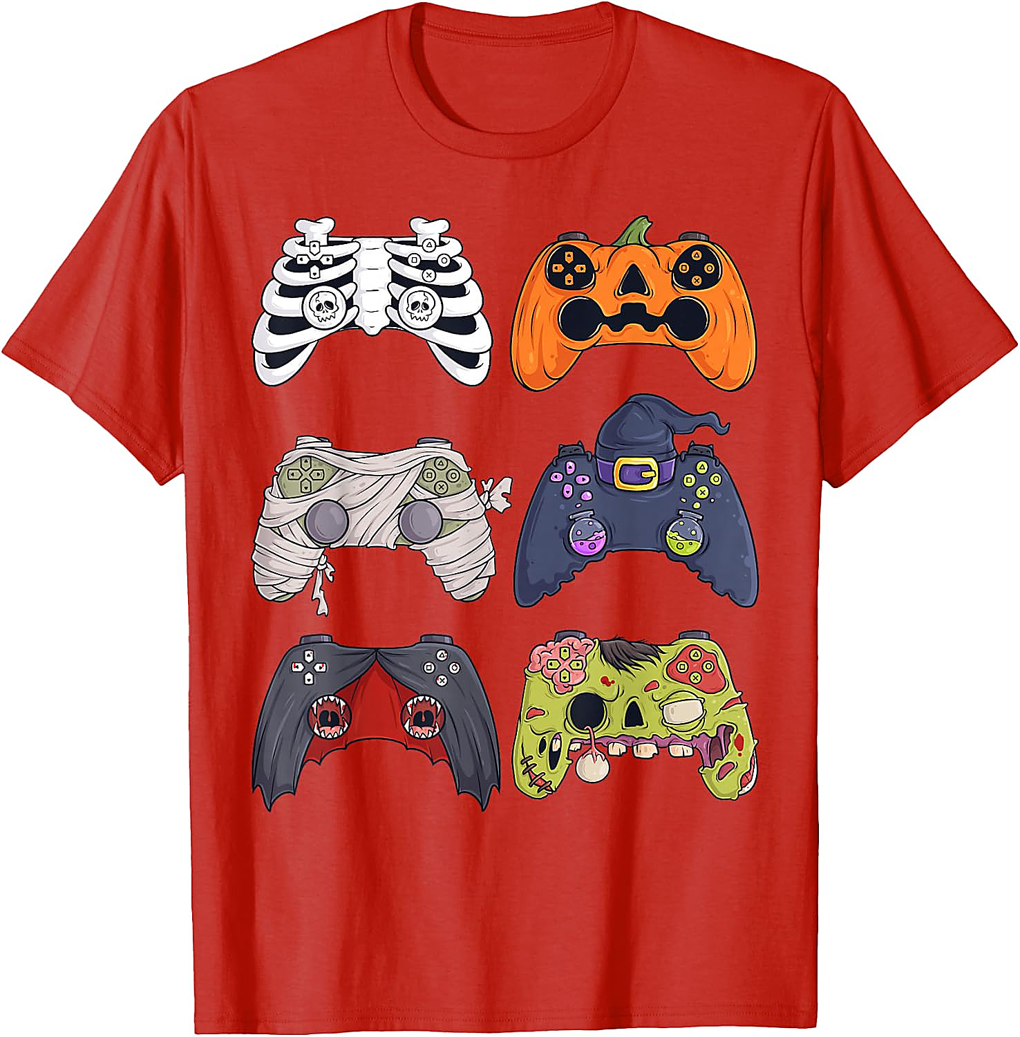 Halloween Gaming Controllers T-Shirt | Spooky Gamer Tee