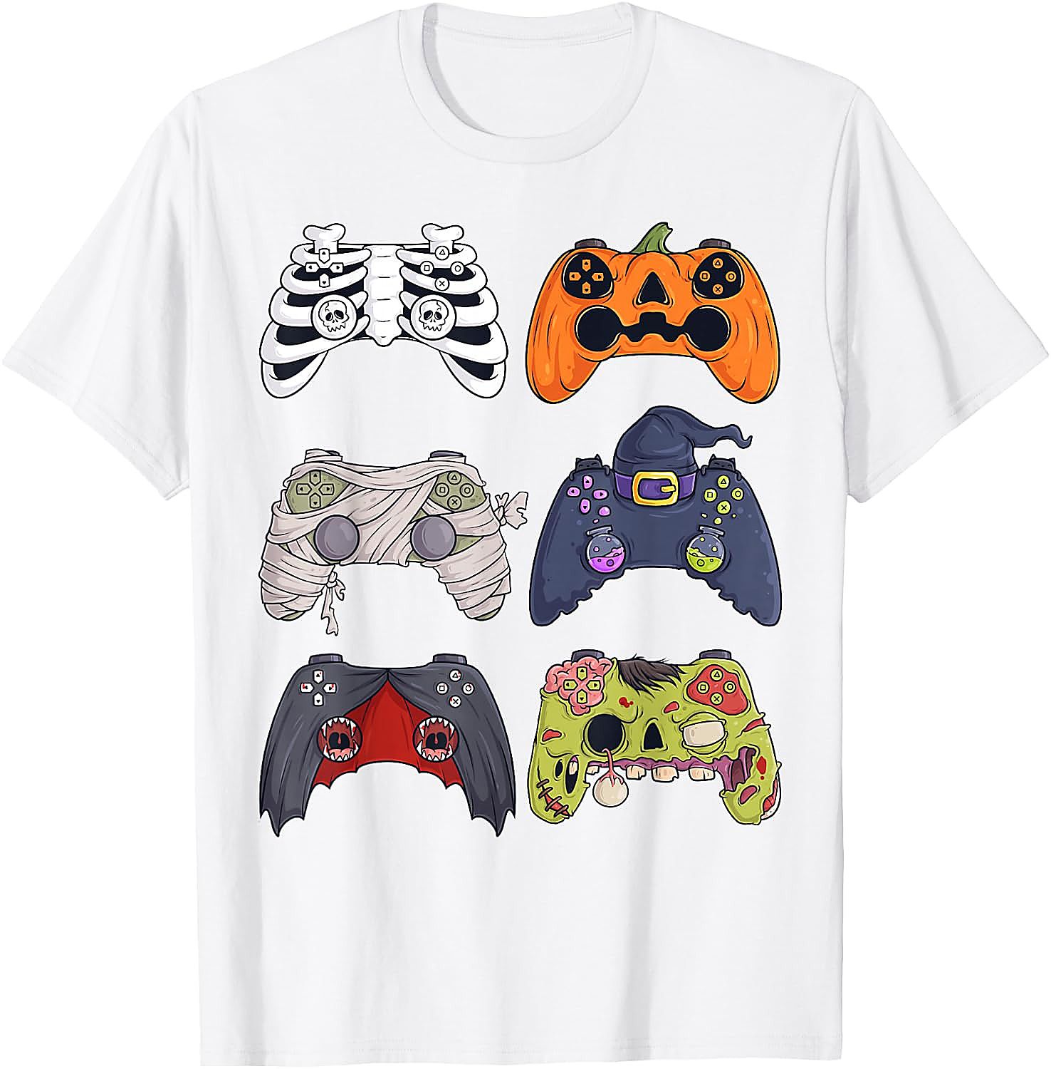 Halloween Gaming Controllers T-Shirt | Spooky Gamer Tee