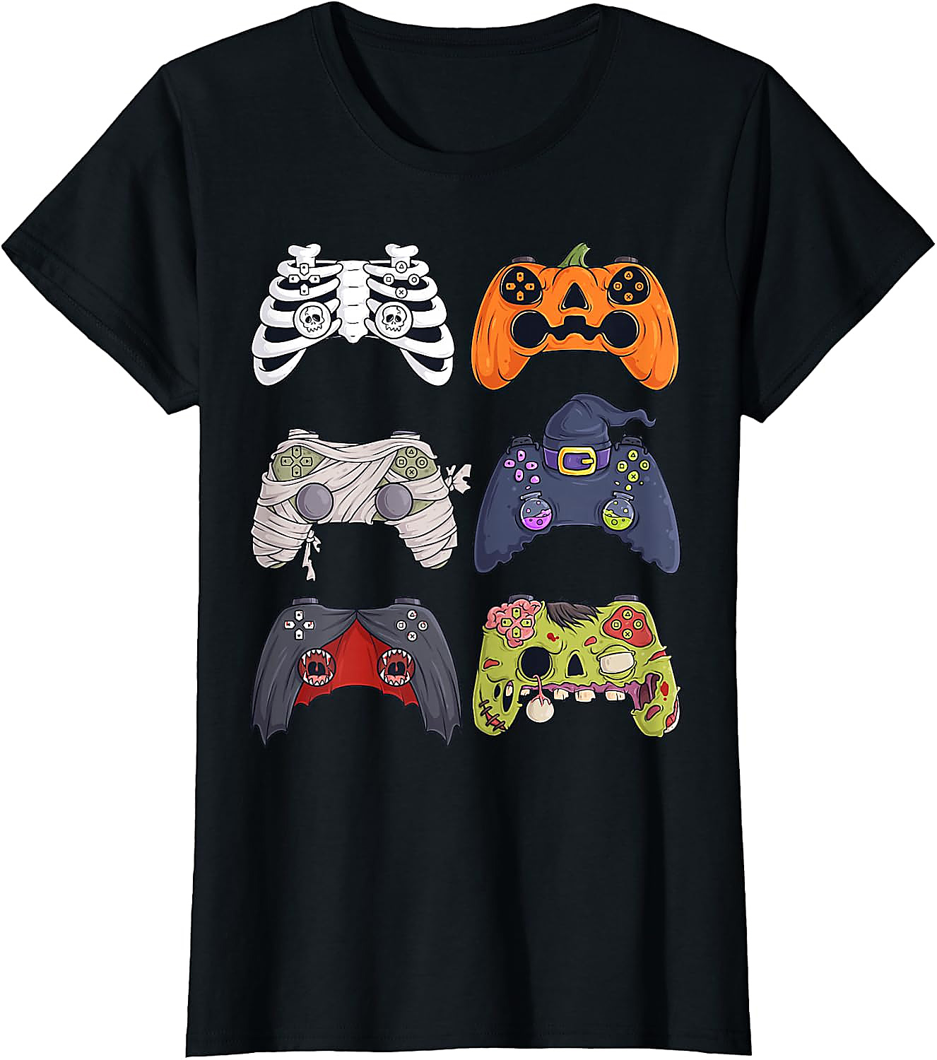 Halloween Gaming Controllers T-Shirt | Spooky Gamer Tee