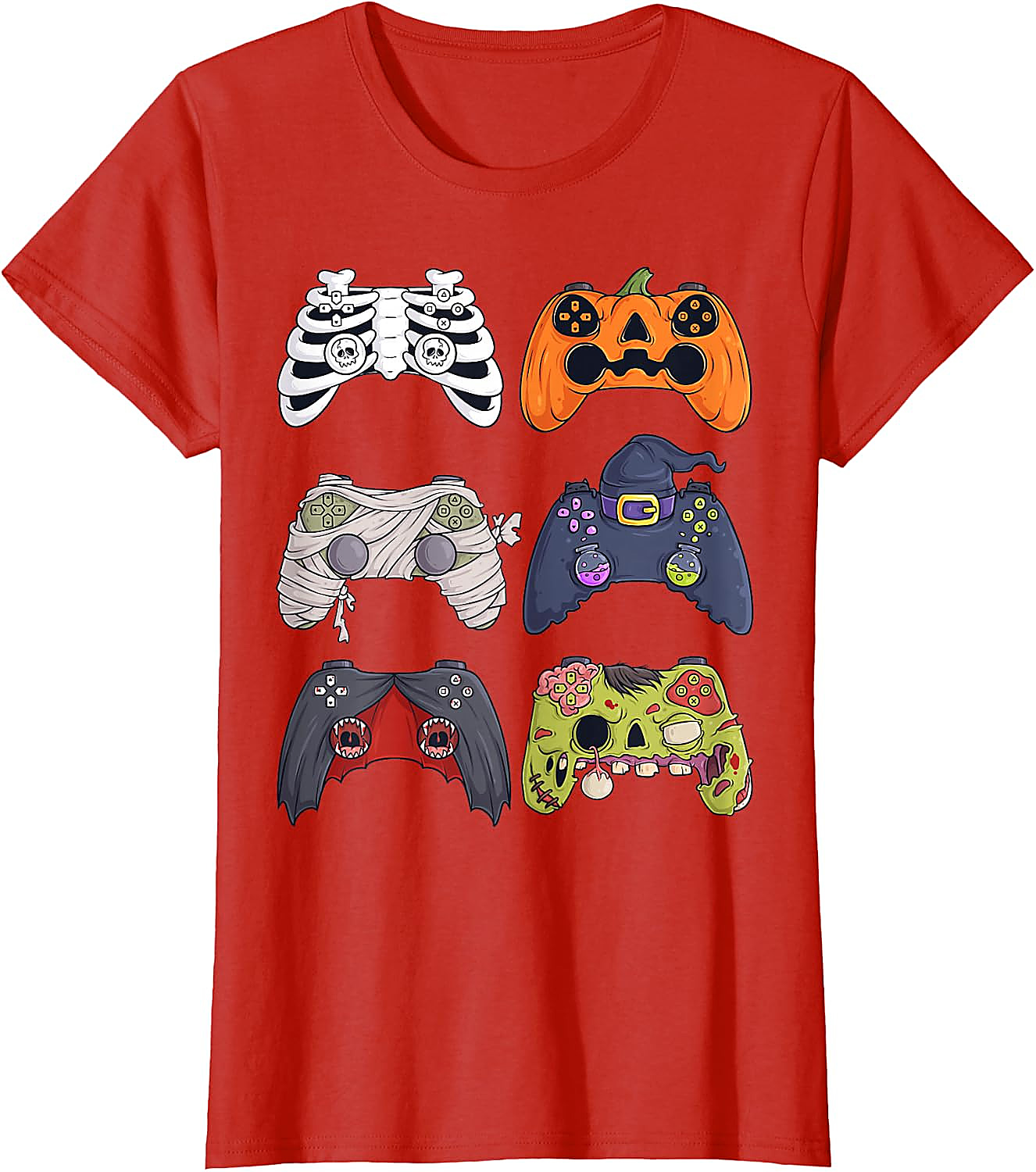Halloween Gaming Controllers T-Shirt | Spooky Gamer Tee