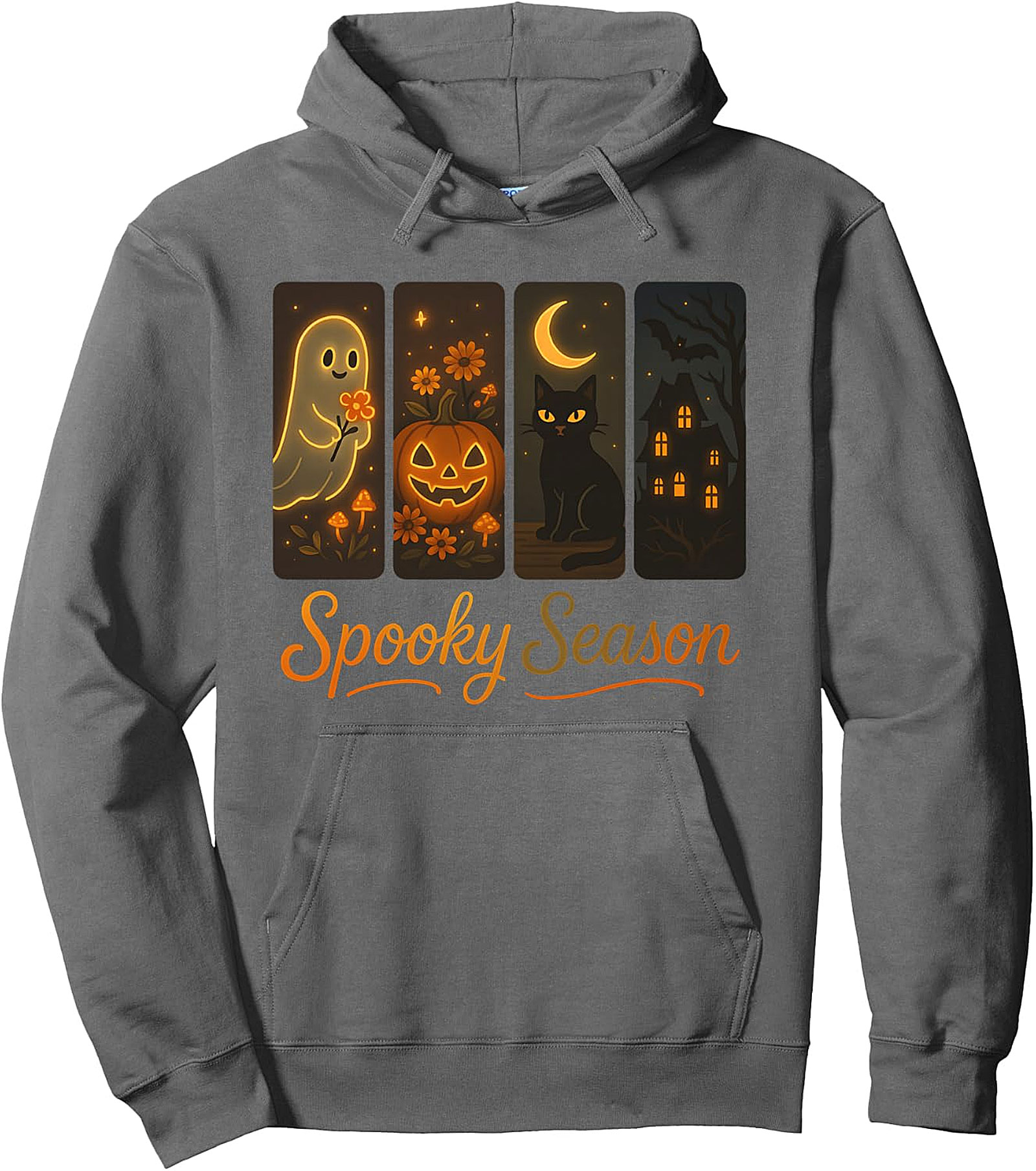 Spooky Season Ghost Cat Pumpkin Retro Halloween Hoodie