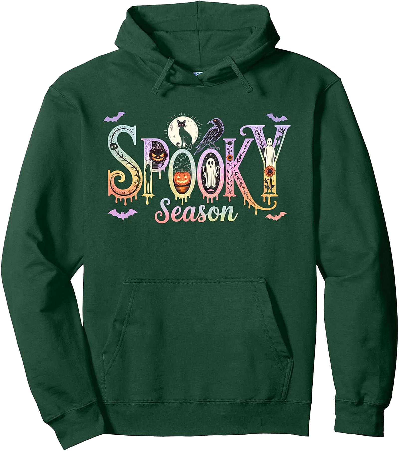 Spooky Season Halloween Cats Ghosts Pullover Hoodie