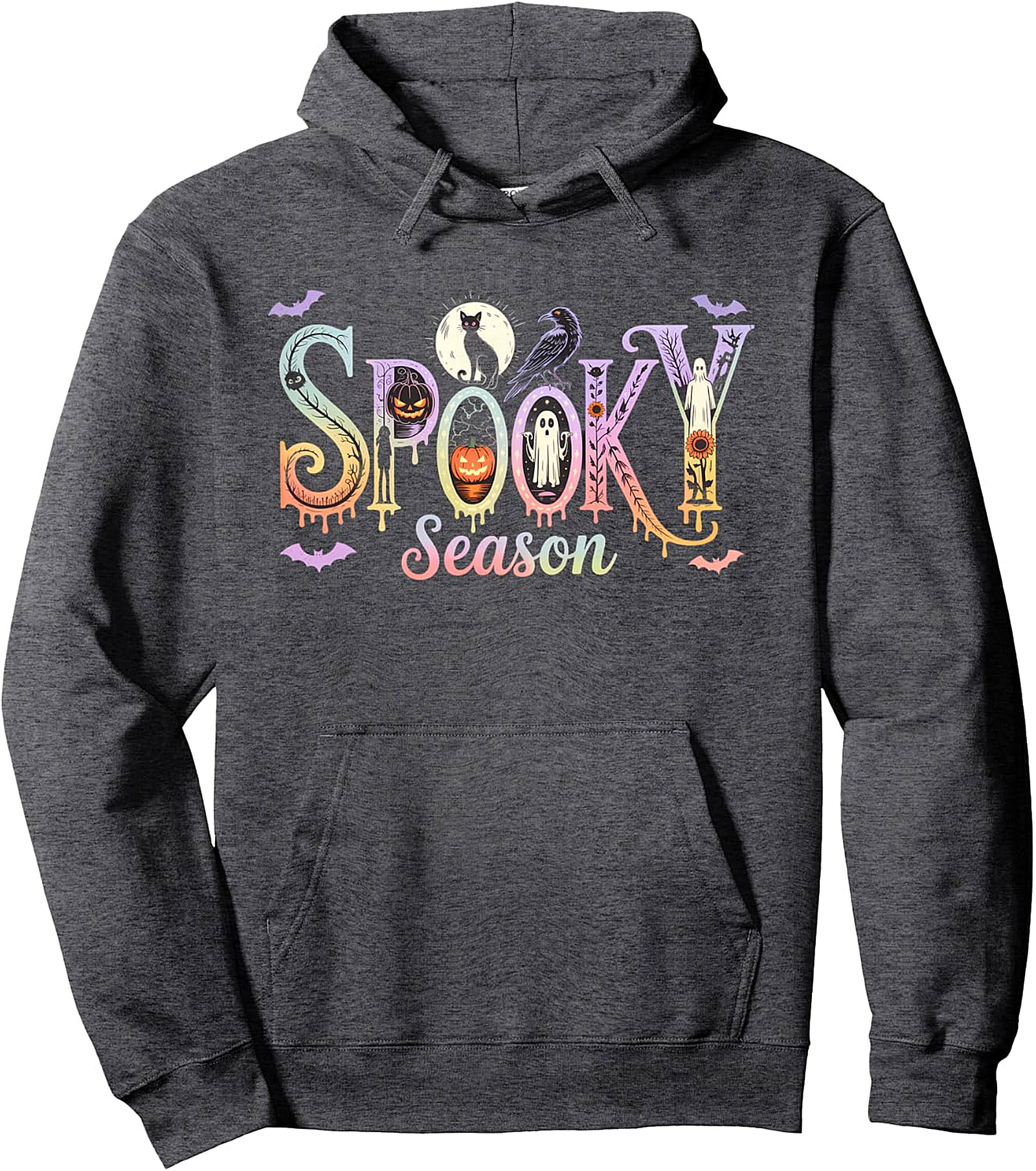 Spooky Season Halloween Cats Ghosts Pullover Hoodie