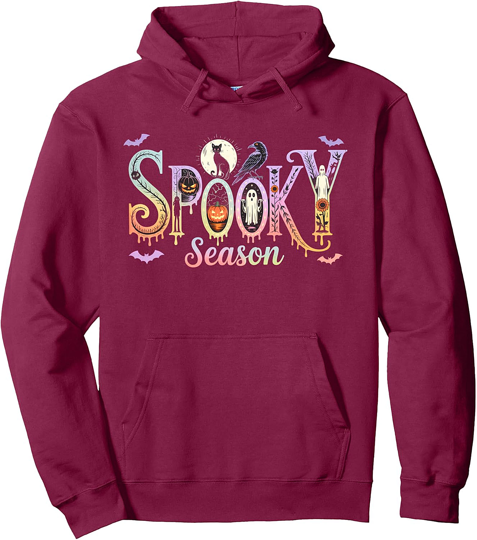 Spooky Season Halloween Cats Ghosts Pullover Hoodie