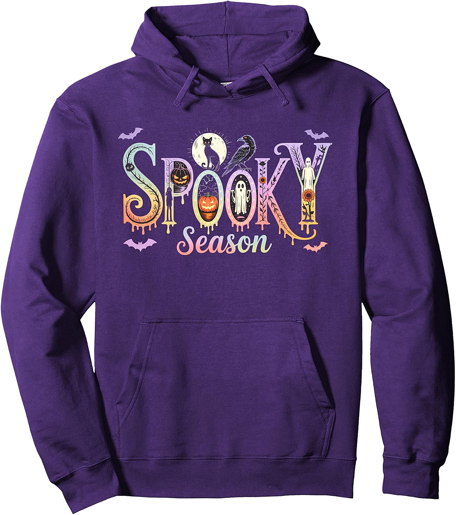 Spooky Season Halloween Cats Ghosts Pullover Hoodie