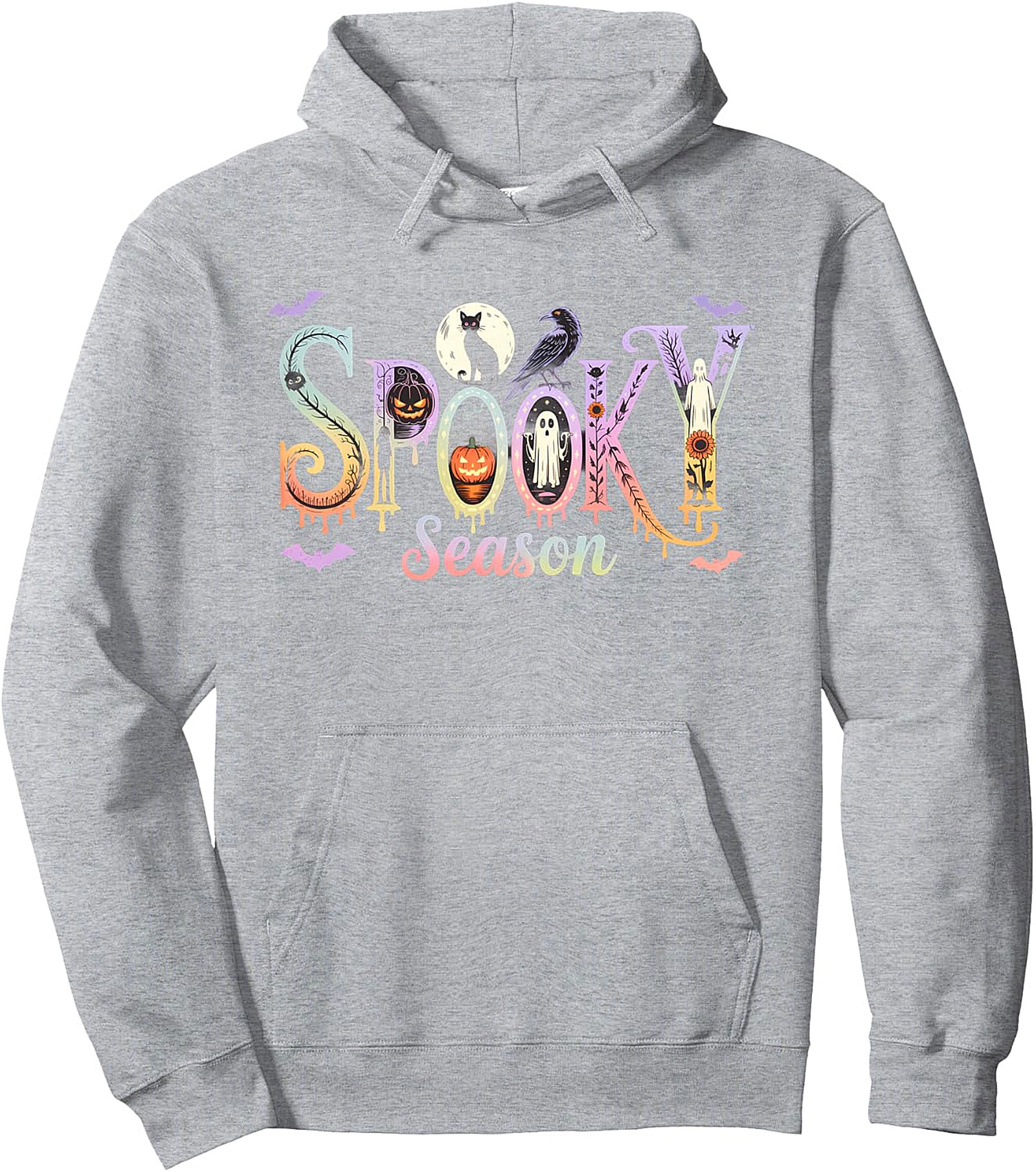 Spooky Season Halloween Cats Ghosts Pullover Hoodie