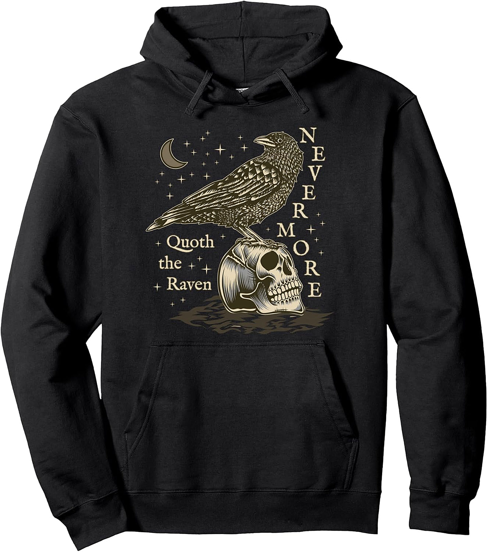 Nevermore Raven Poe Hoodie | Dark Academia Pullover