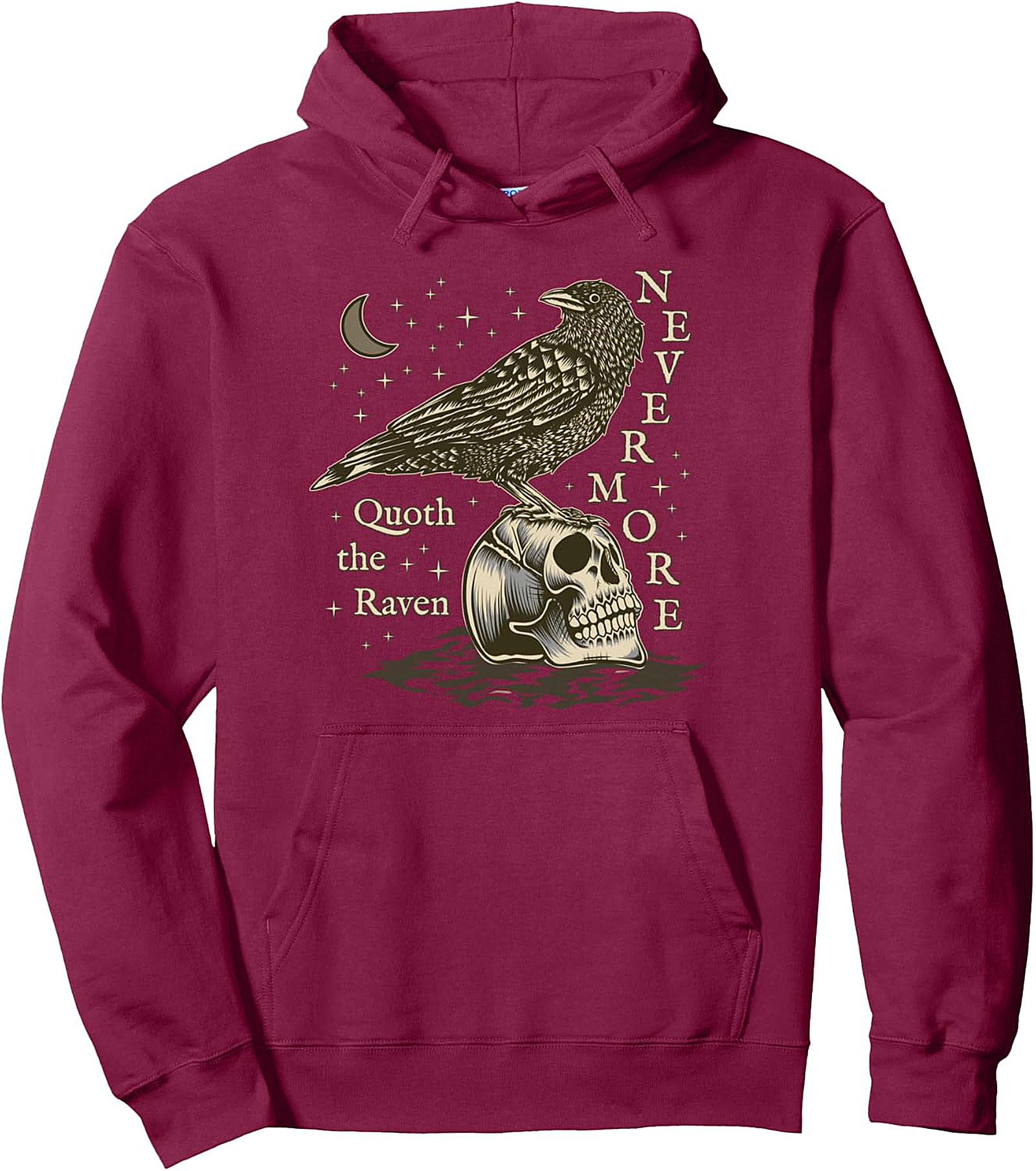 Nevermore Raven Poe Hoodie | Dark Academia Pullover