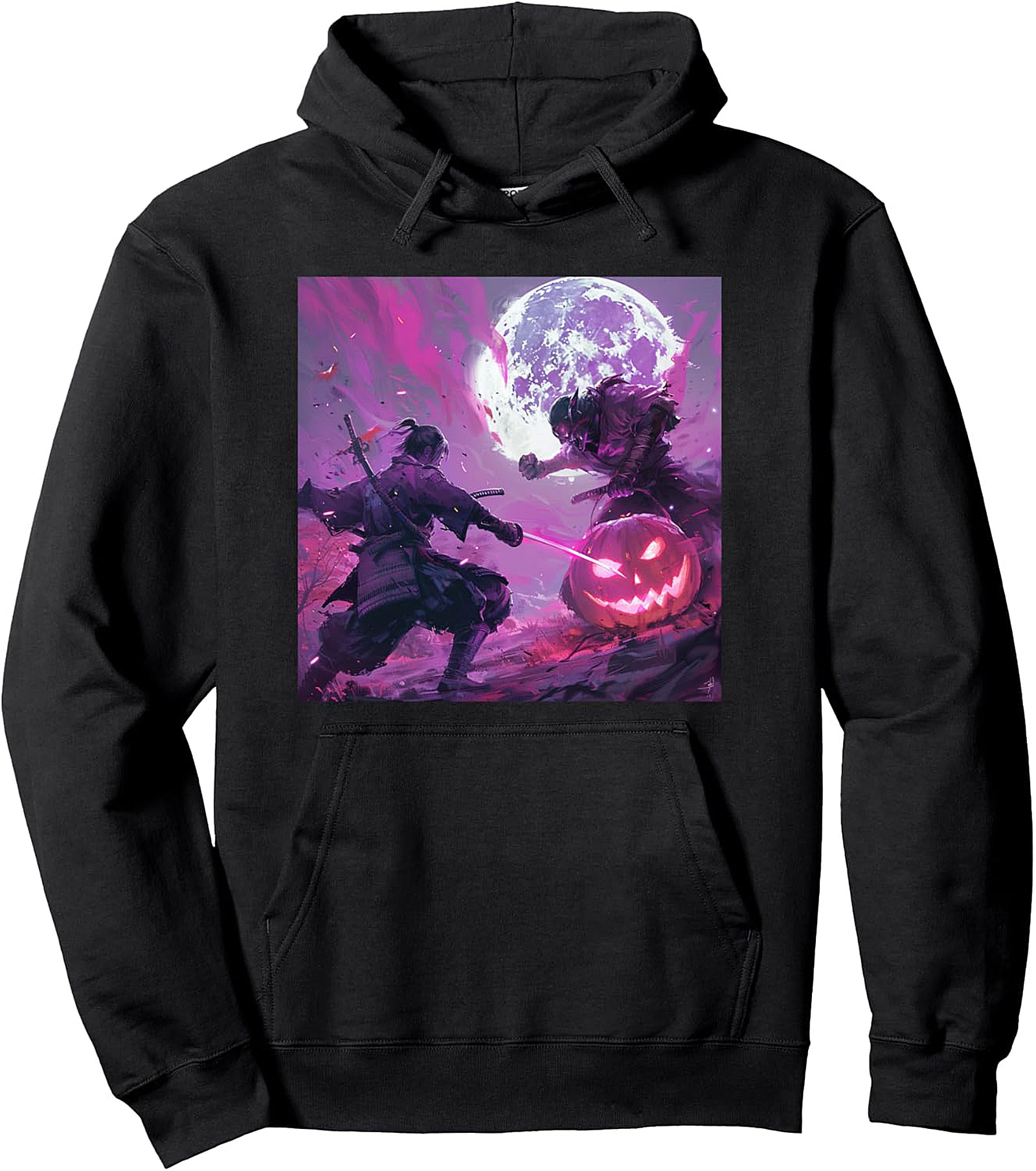 Samurai Halloween Pullover Hoodie - Mystic Aura Graphic