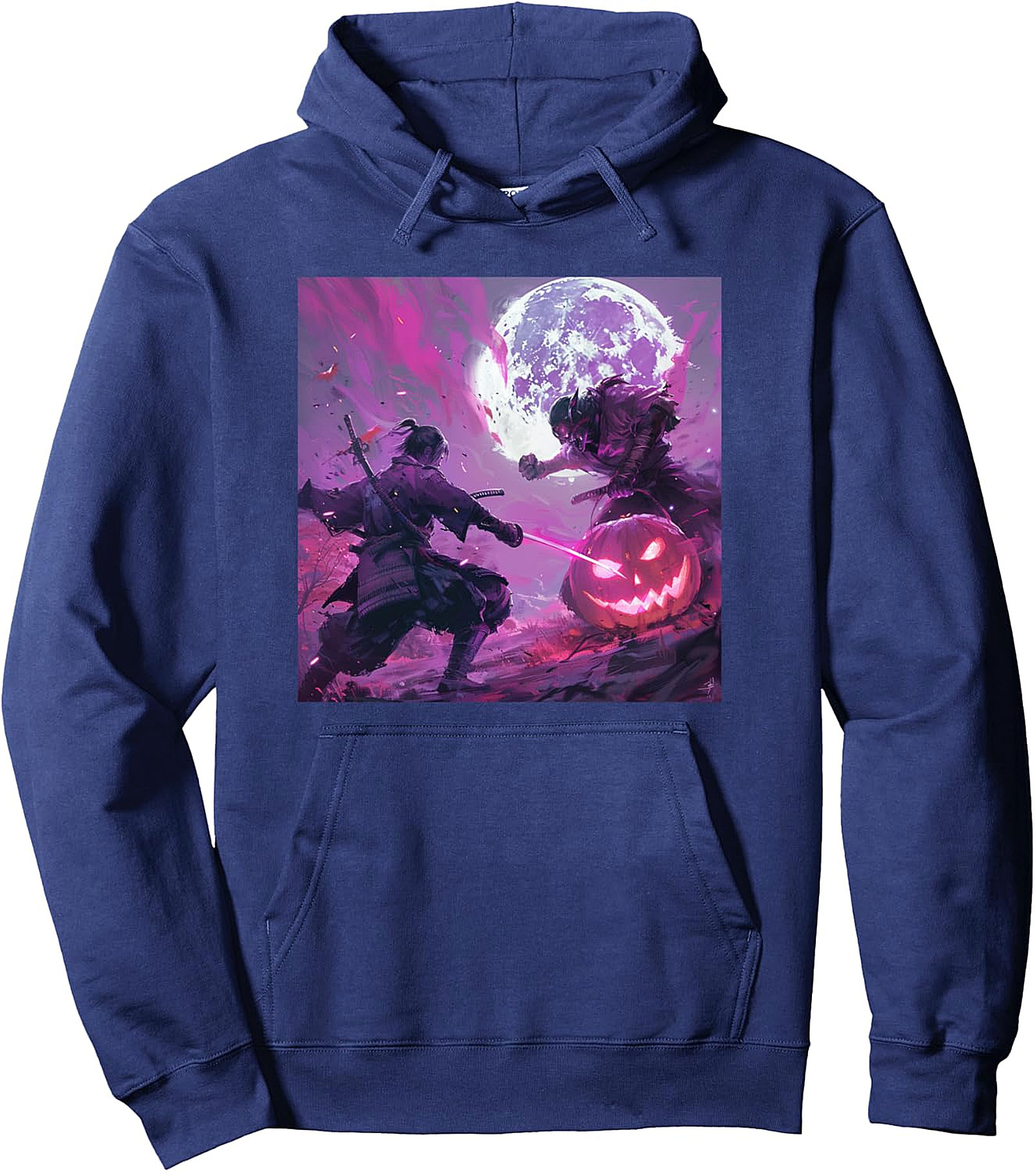 Samurai Halloween Pullover Hoodie - Mystic Aura Graphic