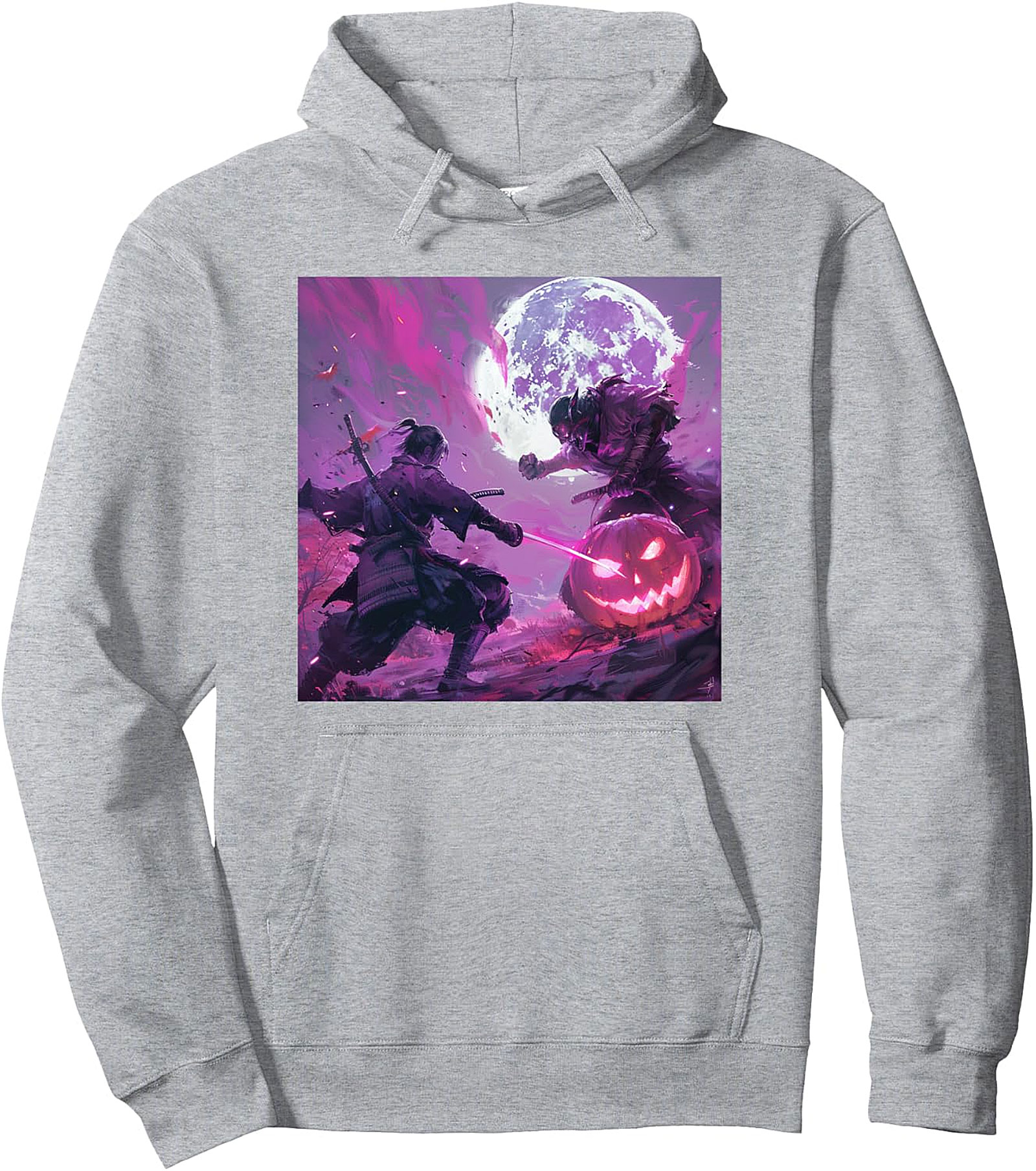 Samurai Halloween Pullover Hoodie - Mystic Aura Graphic