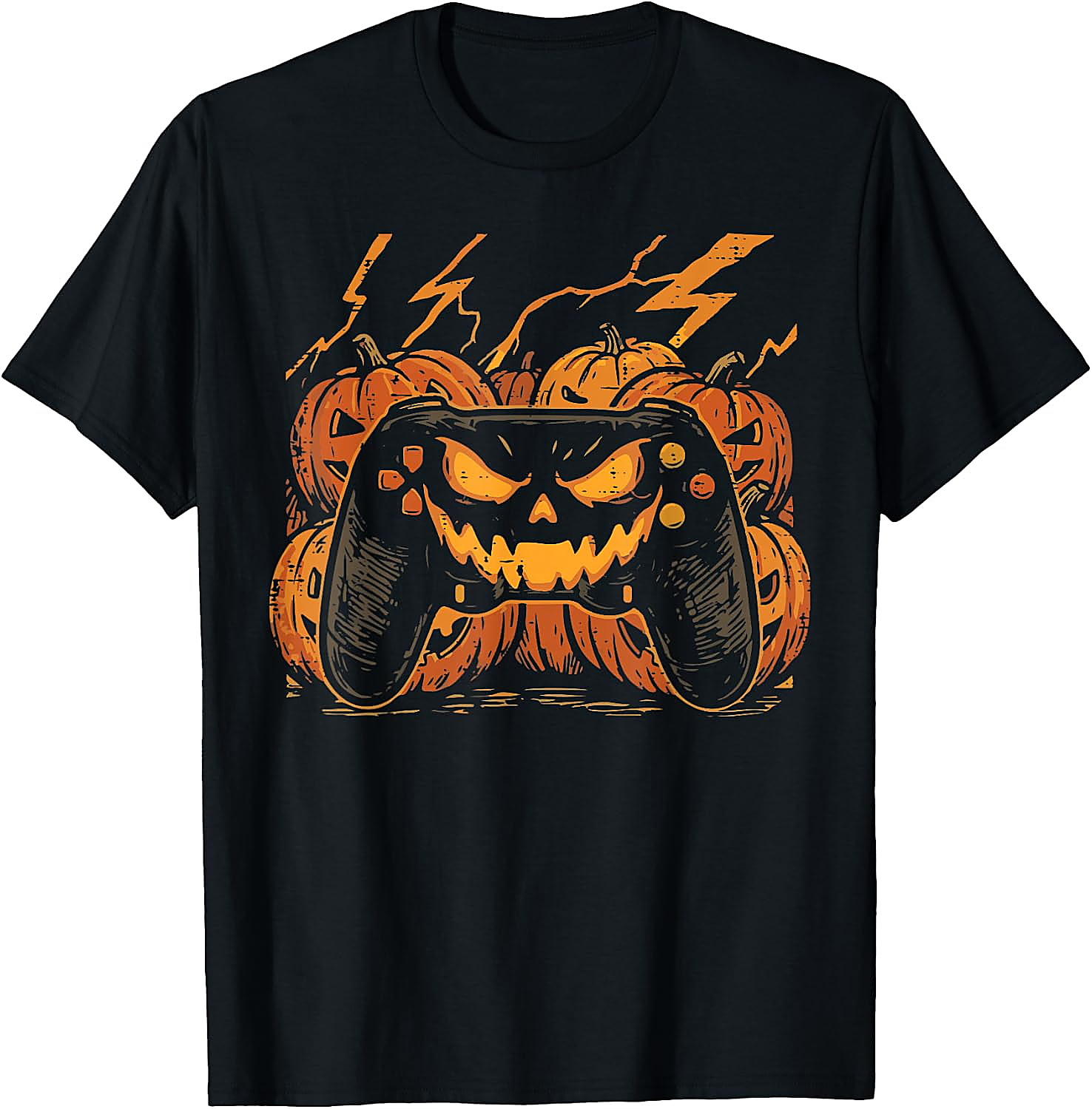 Halloween Gaming Pumpkin T-Shirt for Men & Boys