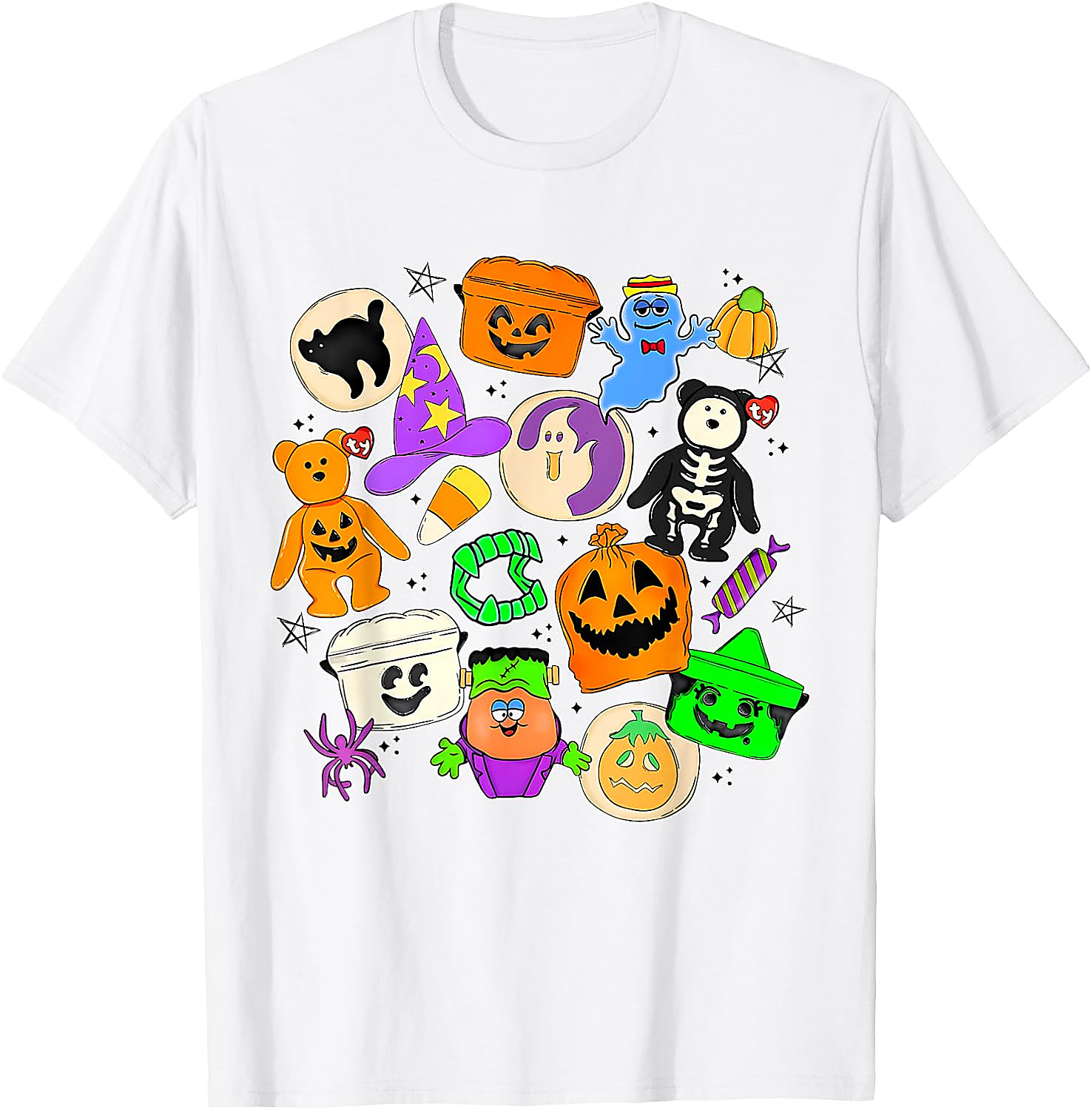 Vintage 90s Halloween Collage T-Shirt | Cute Ghost Tee