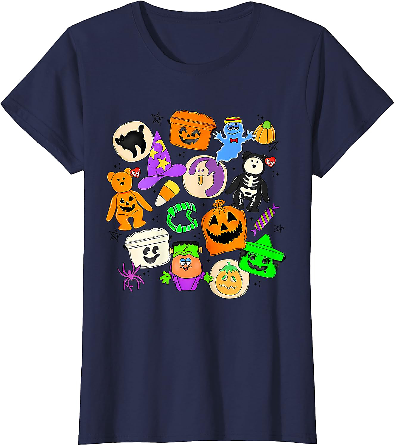Vintage 90s Halloween Collage T-Shirt | Cute Ghost Tee