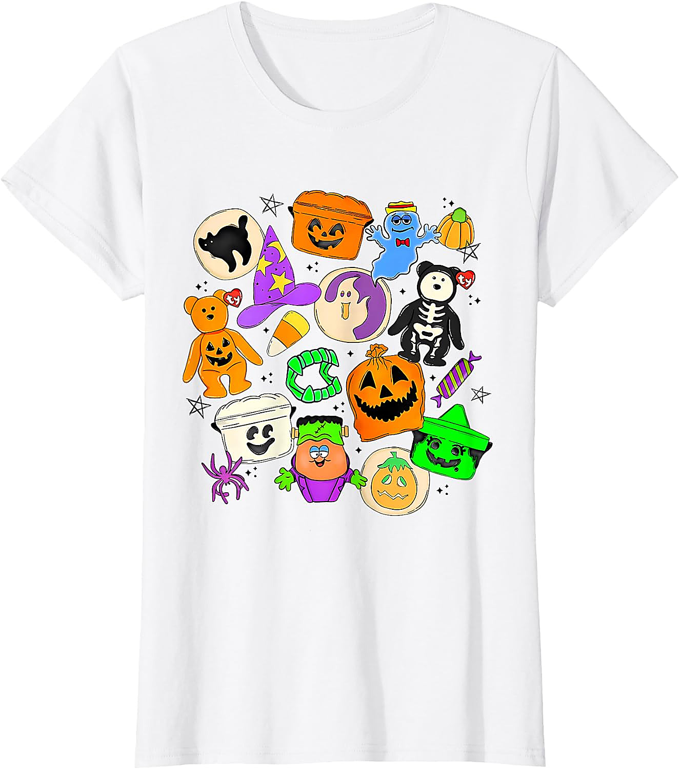 Vintage 90s Halloween Collage T-Shirt | Cute Ghost Tee