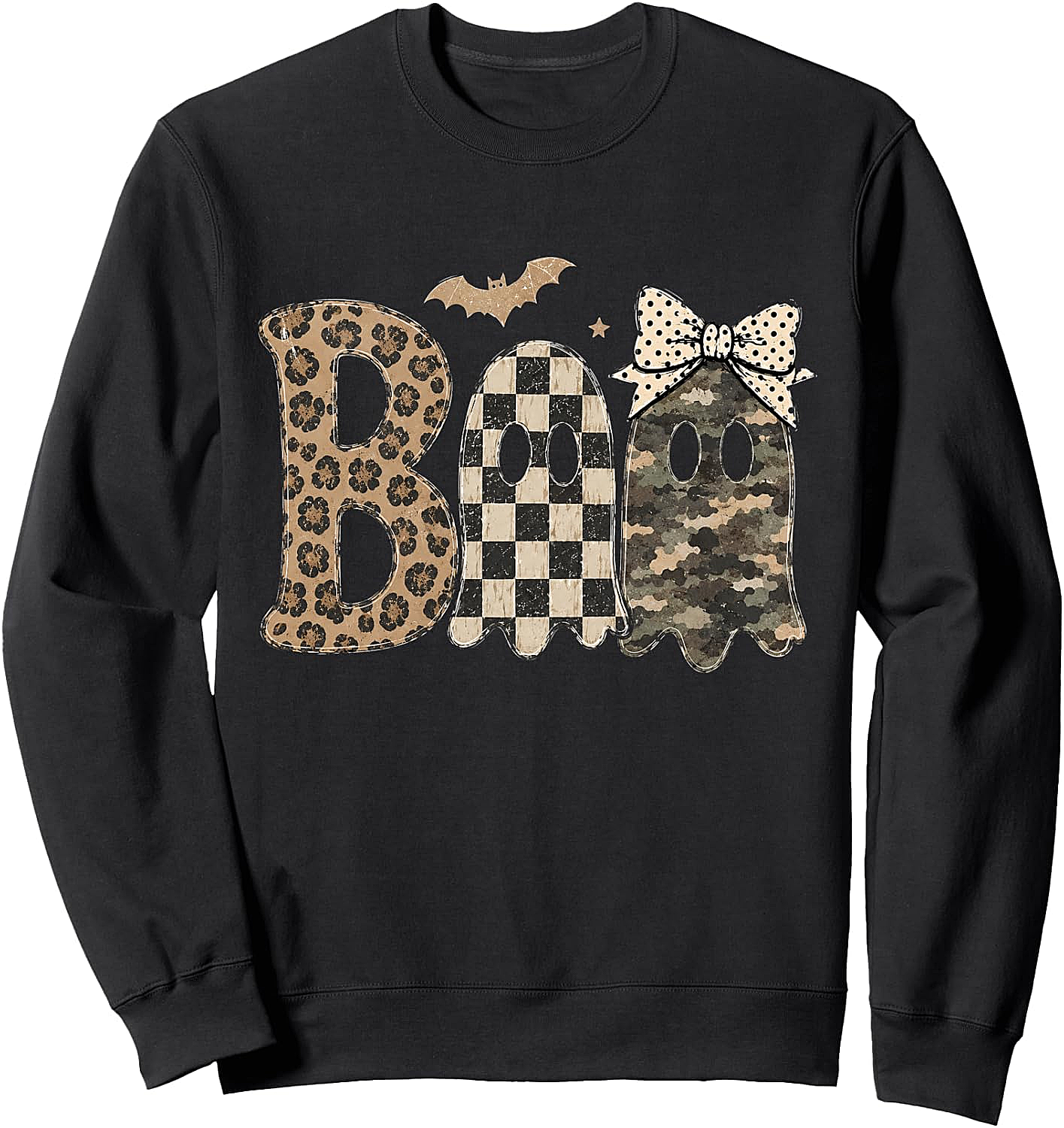 Cute Pattern Ghosts Leopard Camo Halloween Sweatshirt