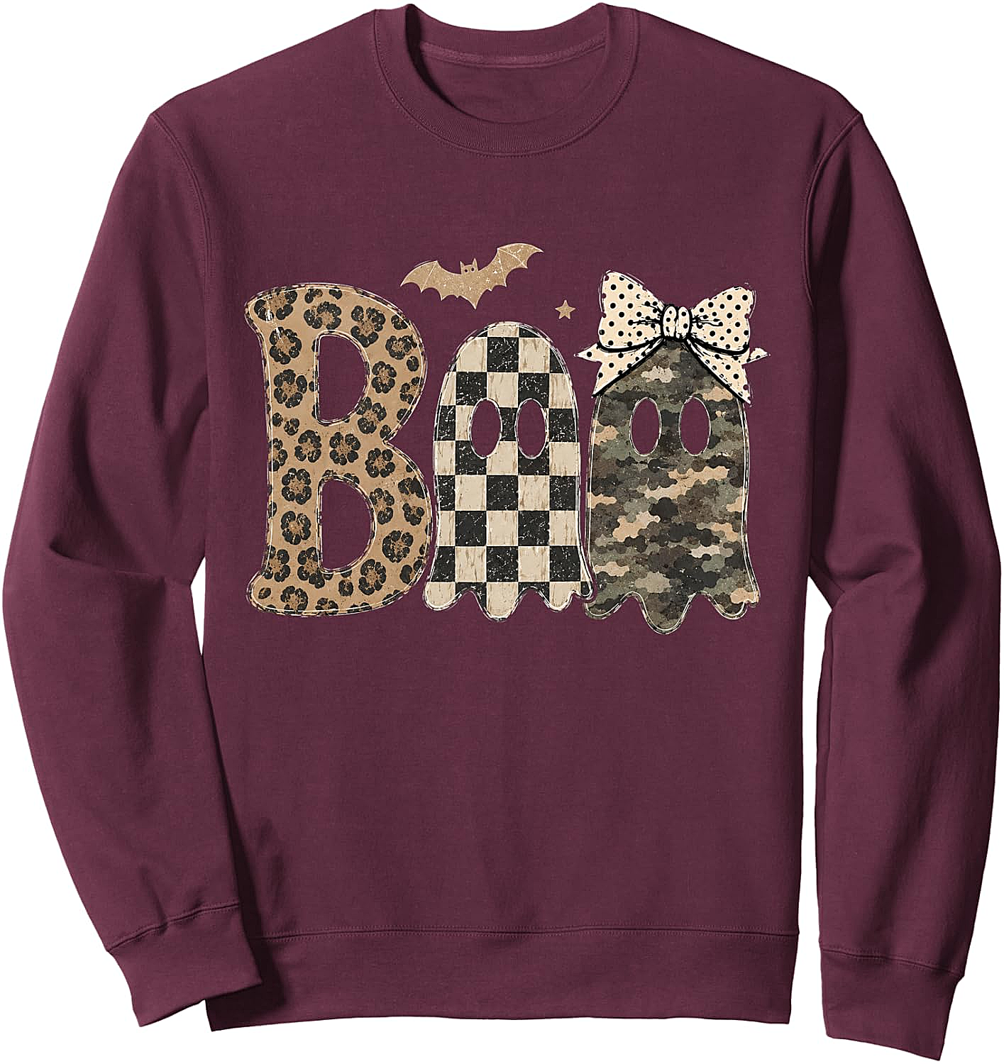 Cute Pattern Ghosts Leopard Camo Halloween Sweatshirt