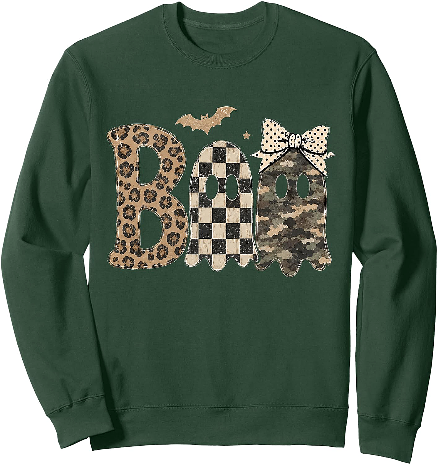 Cute Pattern Ghosts Leopard Camo Halloween Sweatshirt