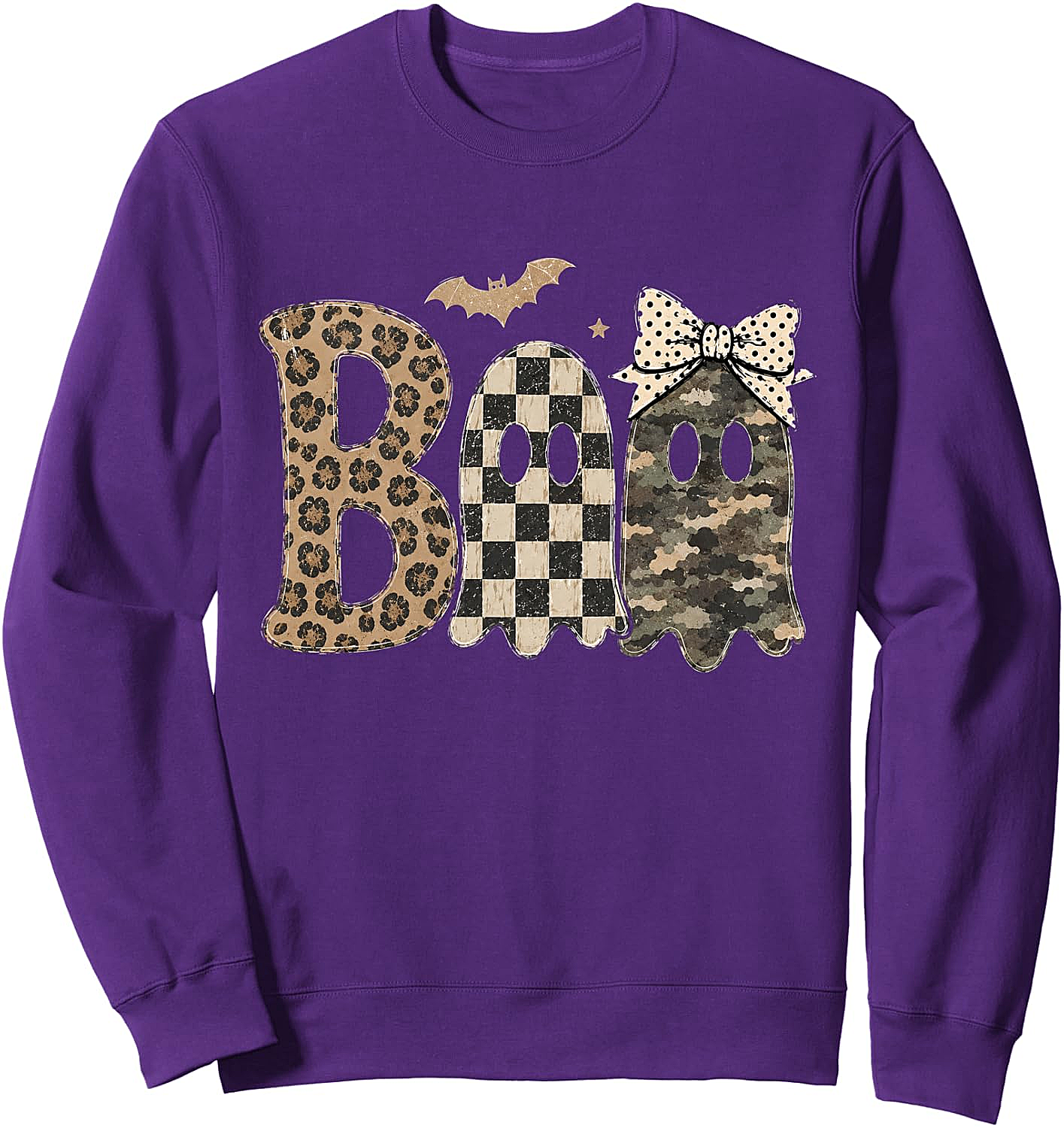 Cute Pattern Ghosts Leopard Camo Halloween Sweatshirt