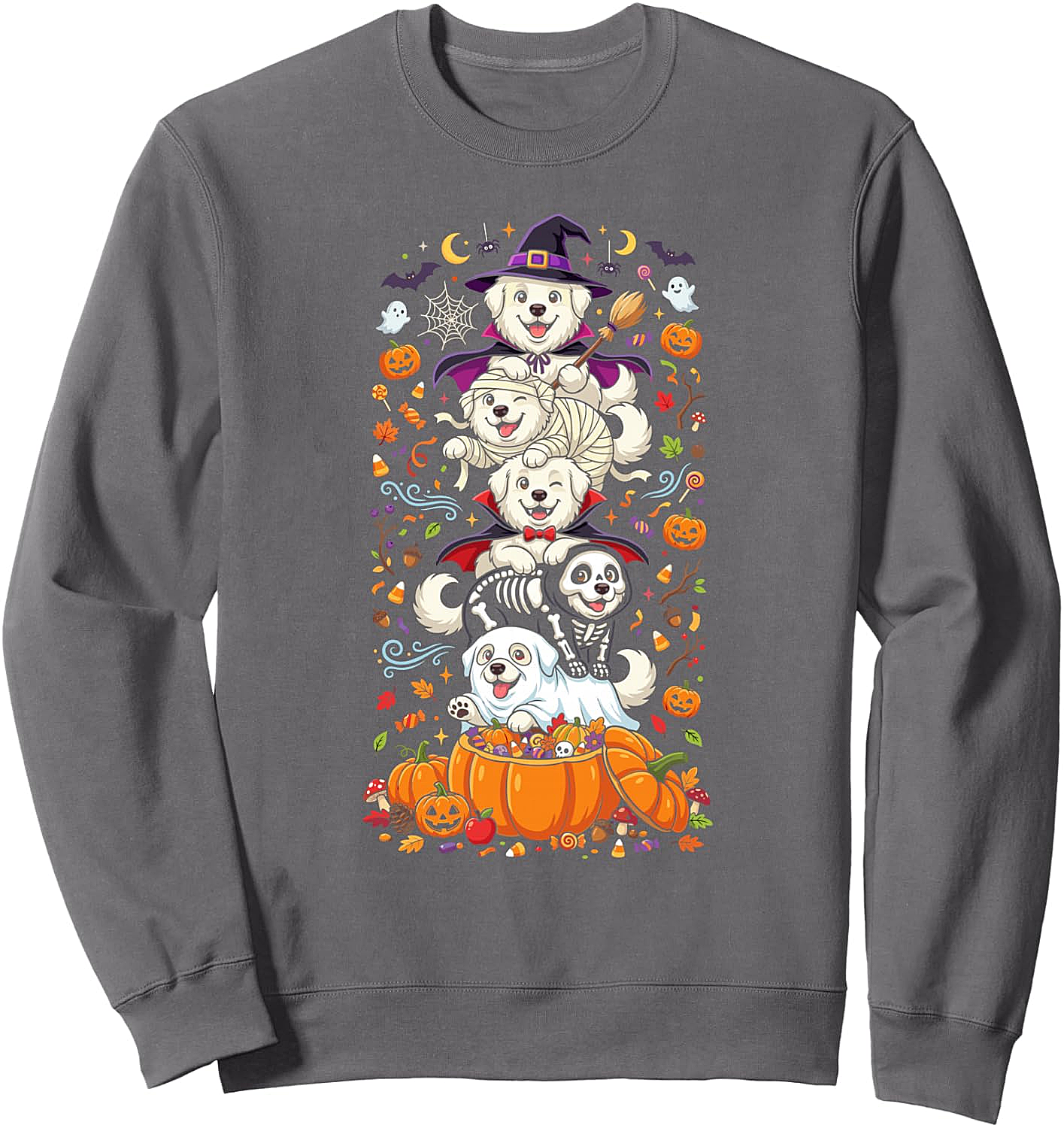 Great Pyrenees Halloween Sweatshirt - Witch Vampire Ghost