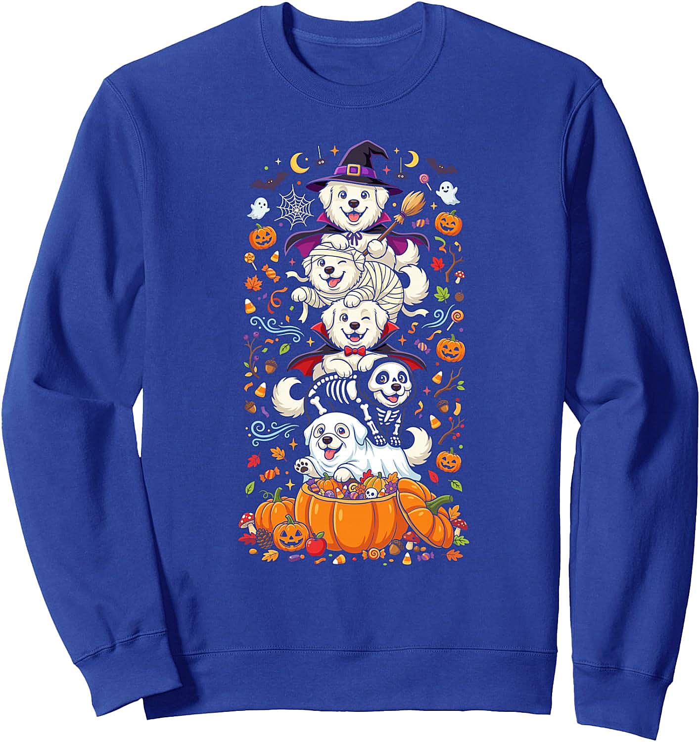Great Pyrenees Halloween Sweatshirt - Witch Vampire Ghost
