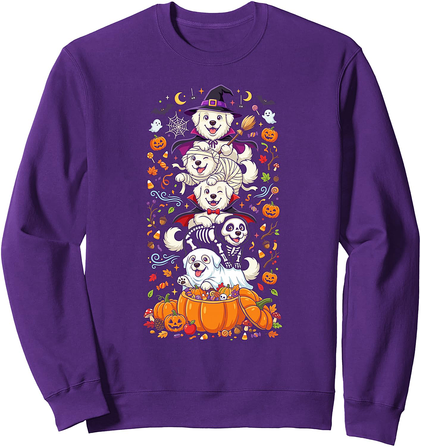 Great Pyrenees Halloween Sweatshirt - Witch Vampire Ghost