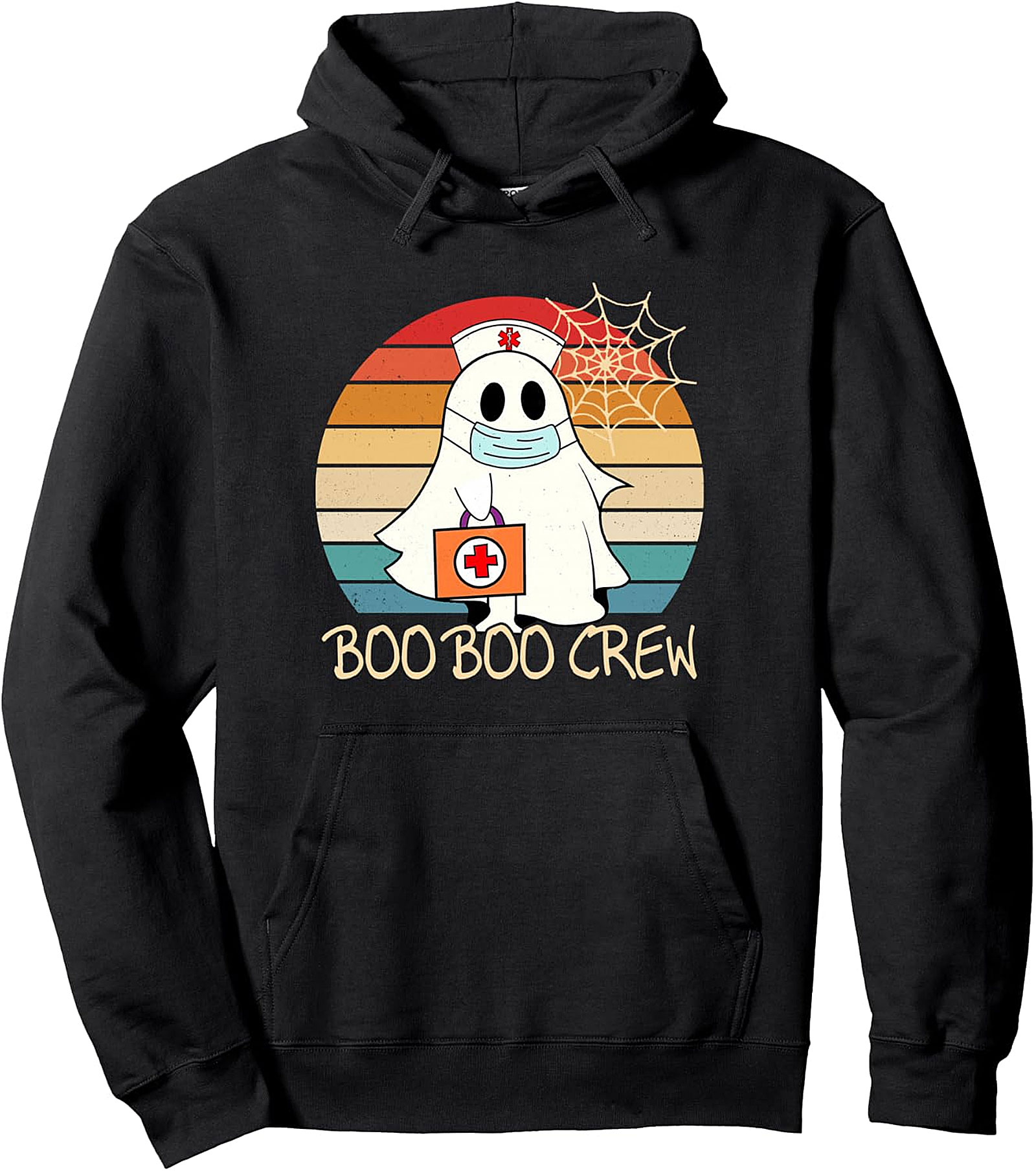 Boo Crew Ghost Nurse Halloween Pullover Hoodie