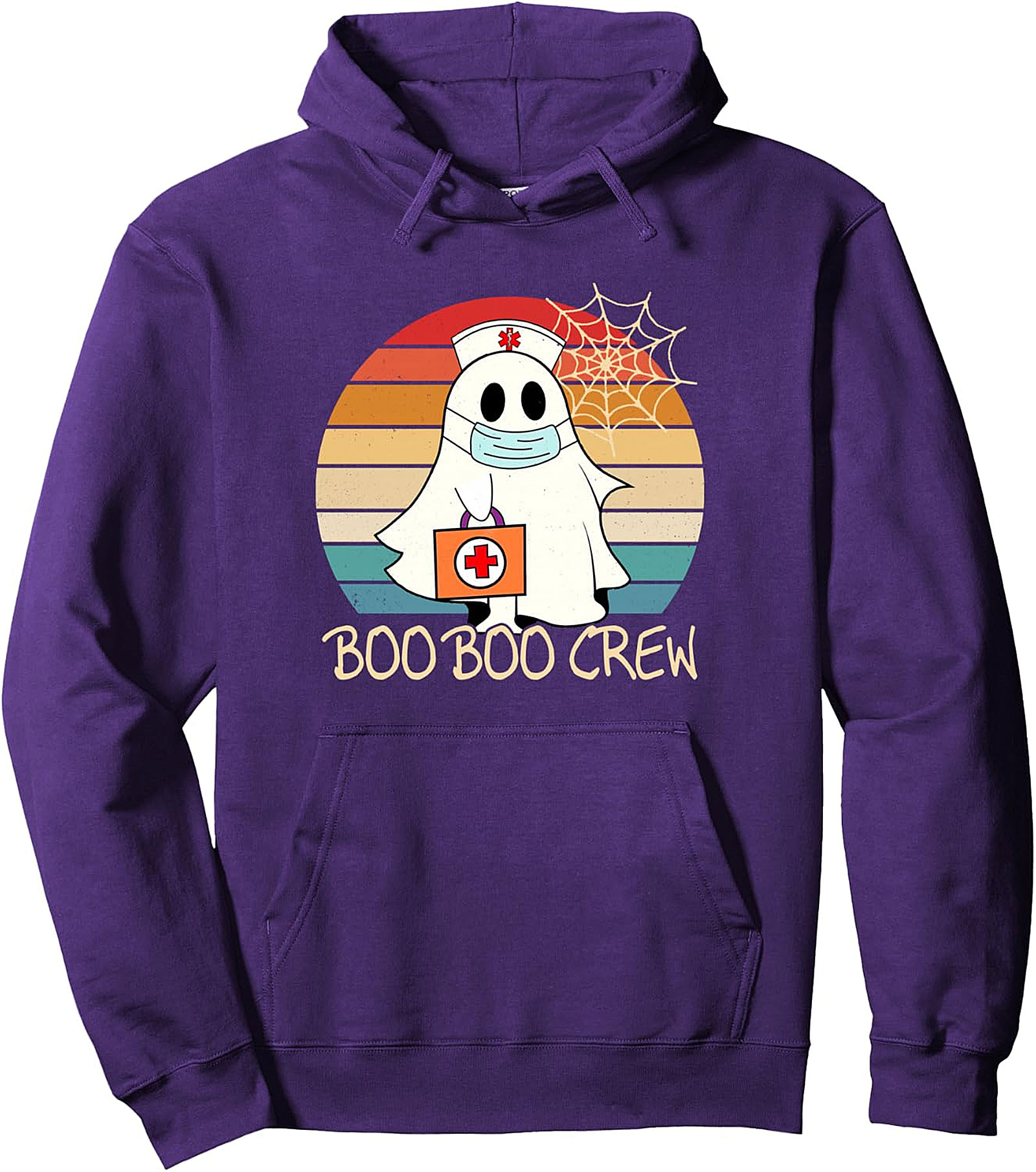 Boo Crew Ghost Nurse Halloween Pullover Hoodie