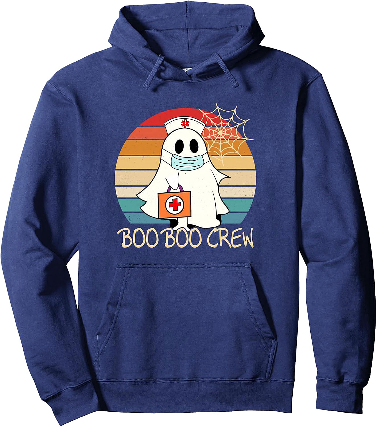 Boo Crew Ghost Nurse Halloween Pullover Hoodie