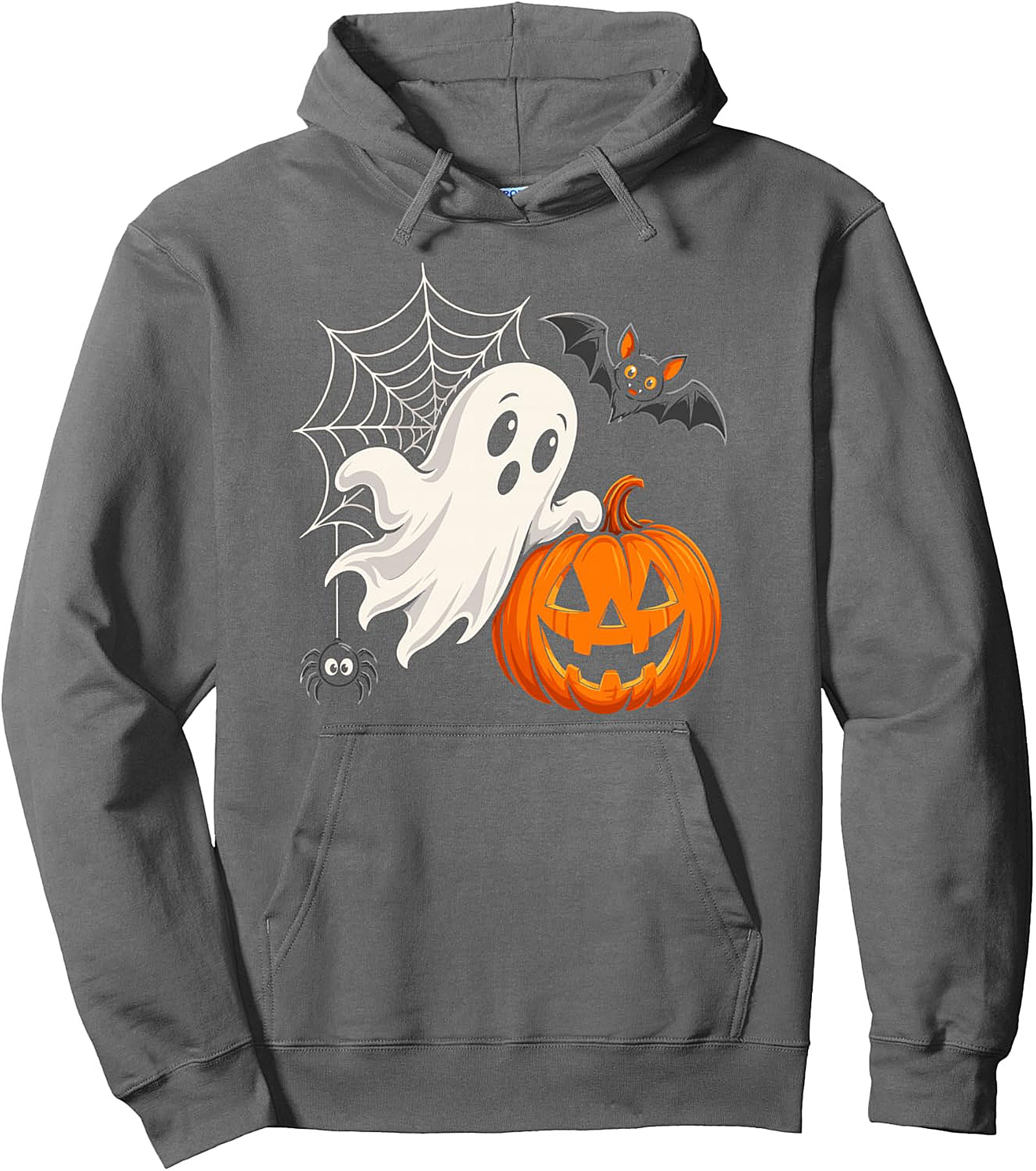Spooky Cute Halloween Pullover Hoodie - Ghost, Pumpkin, Bat