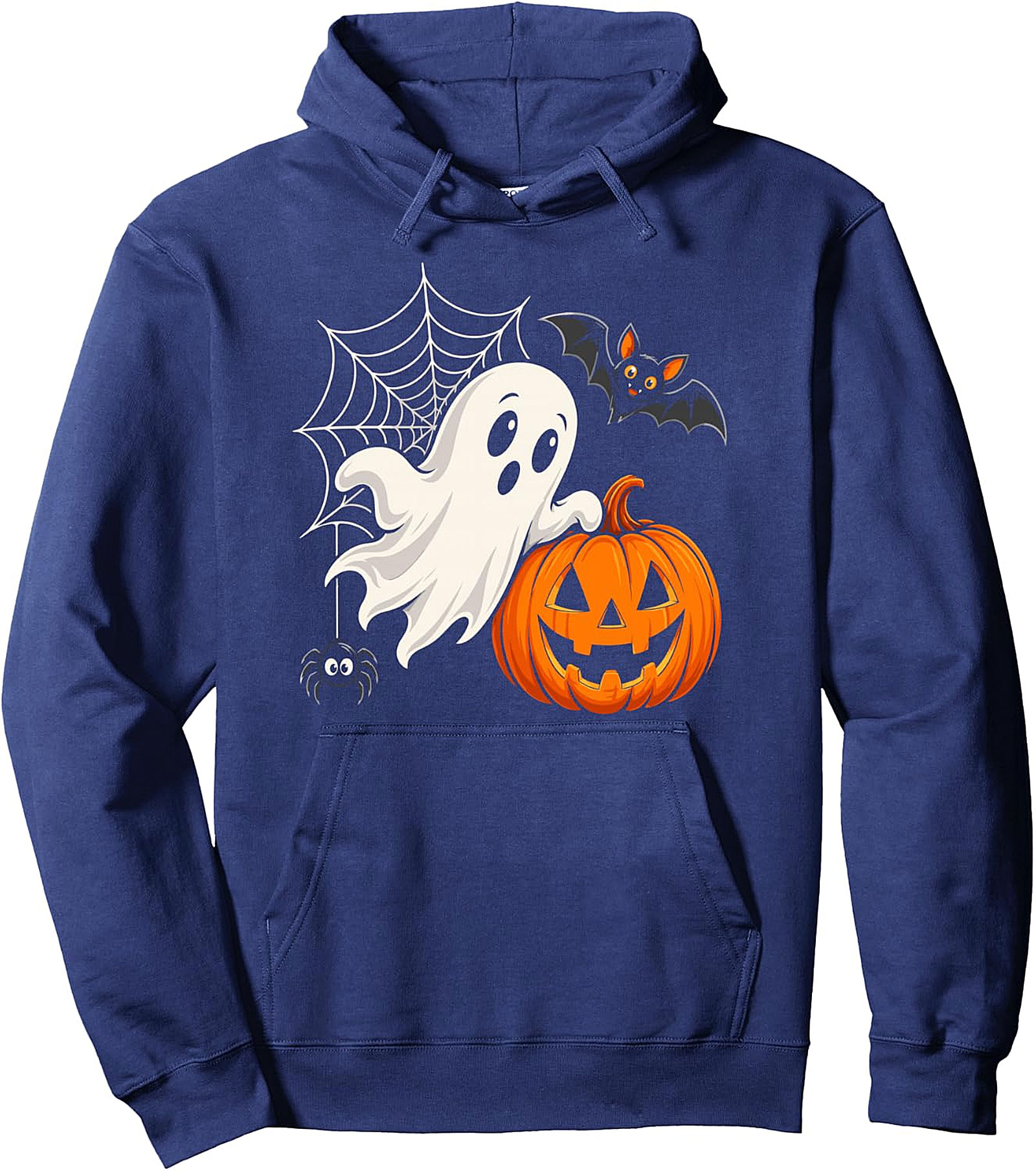 Spooky Cute Halloween Pullover Hoodie - Ghost, Pumpkin, Bat