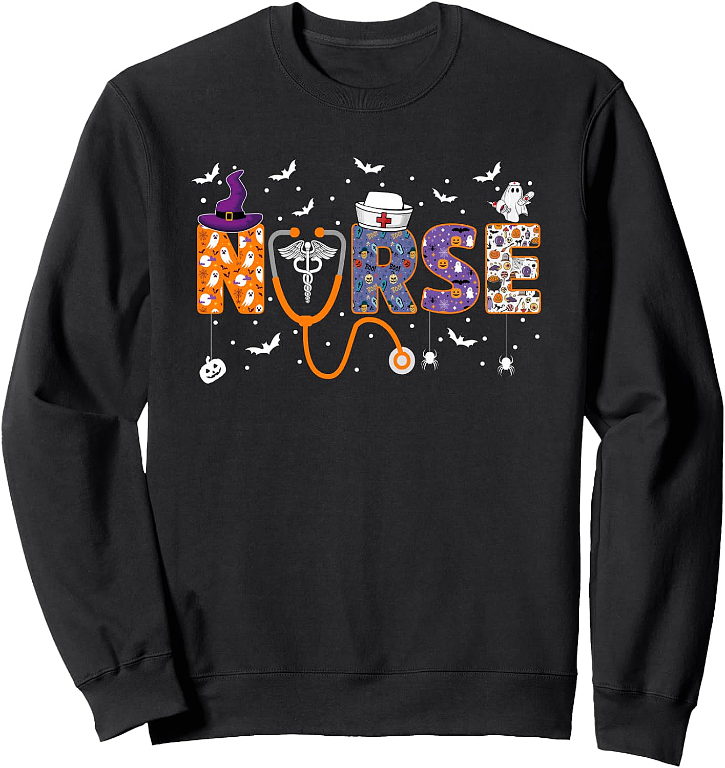 Halloween Nurse Sweatshirt Spooky Healthcare Worker Tee