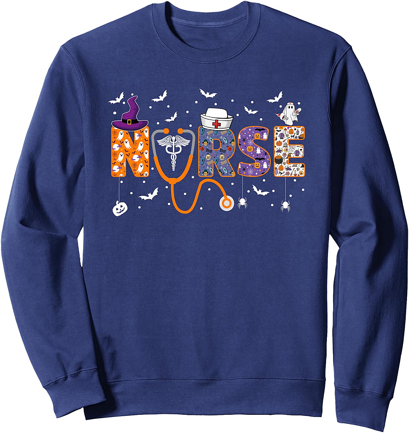 Halloween Nurse Sweatshirt Spooky Healthcare Worker Tee