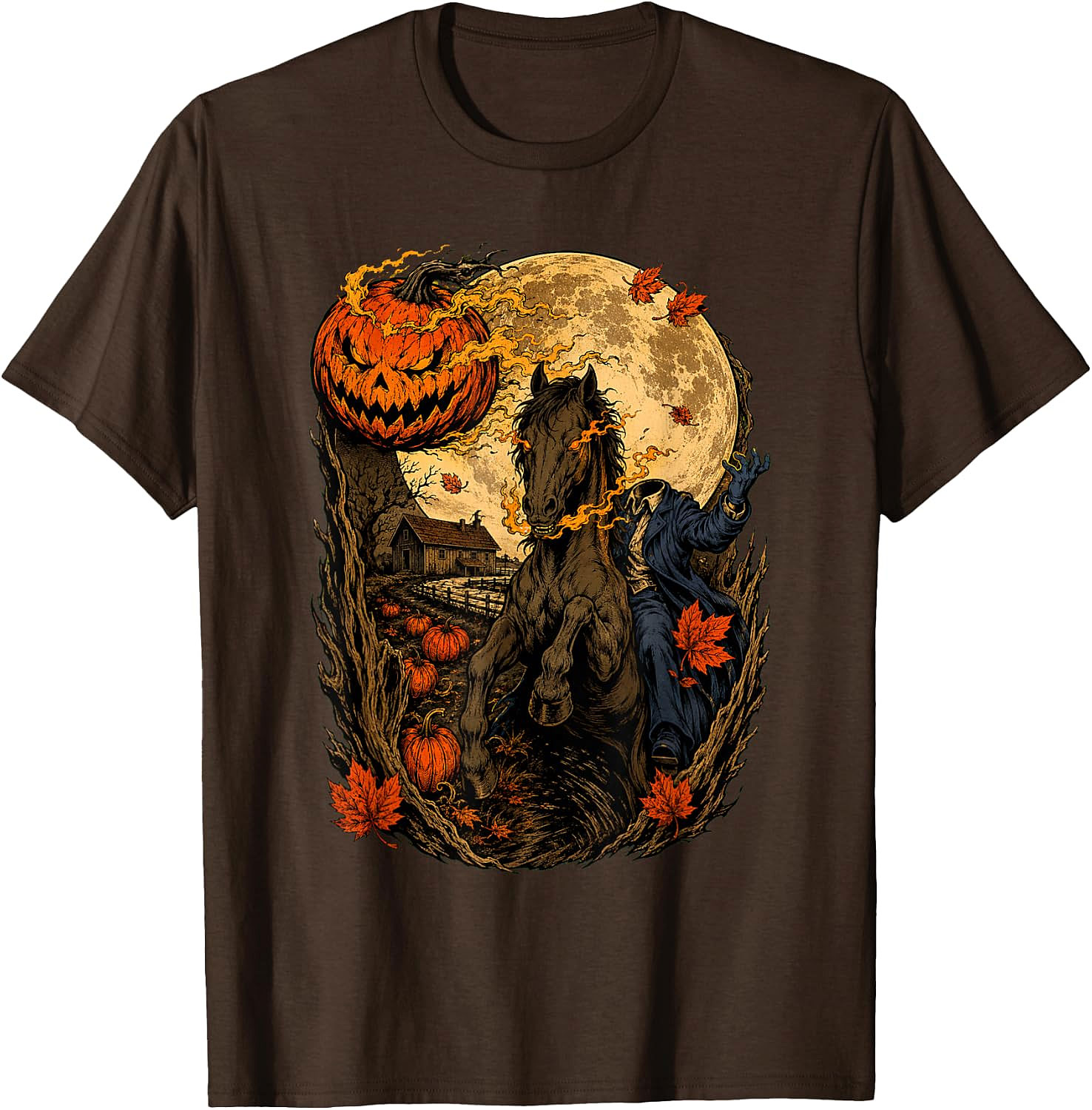 Headless Horseman Halloween Pumpkin T-Shirt | Spooky Tee