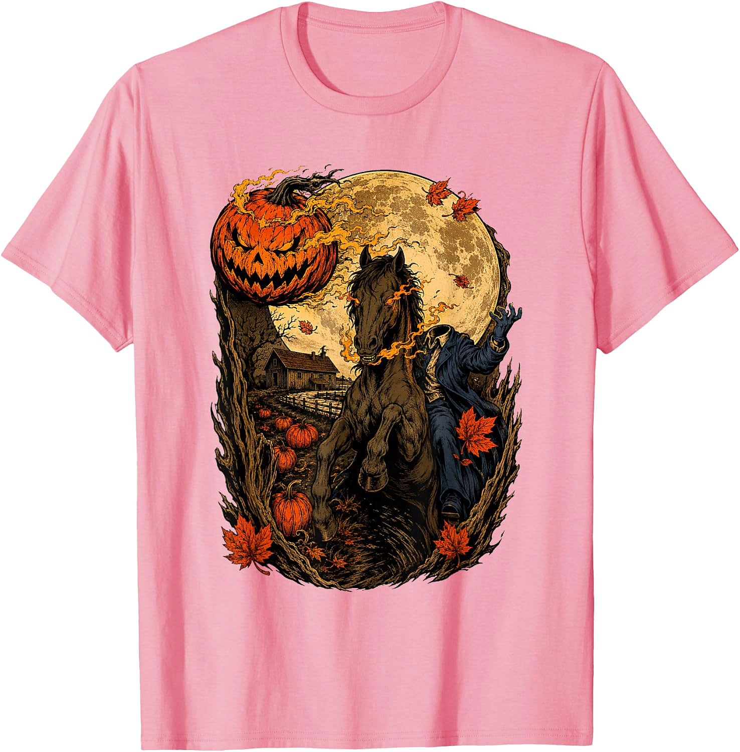 Headless Horseman Halloween Pumpkin T-Shirt | Spooky Tee