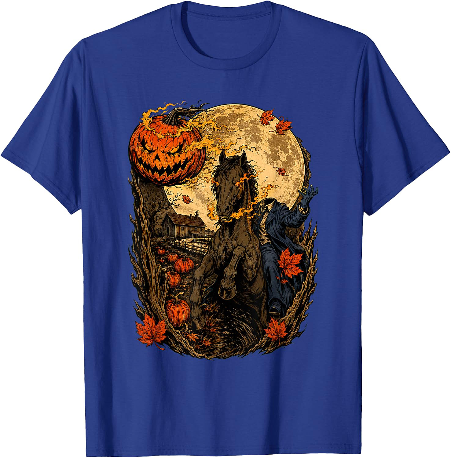 Headless Horseman Halloween Pumpkin T-Shirt | Spooky Tee