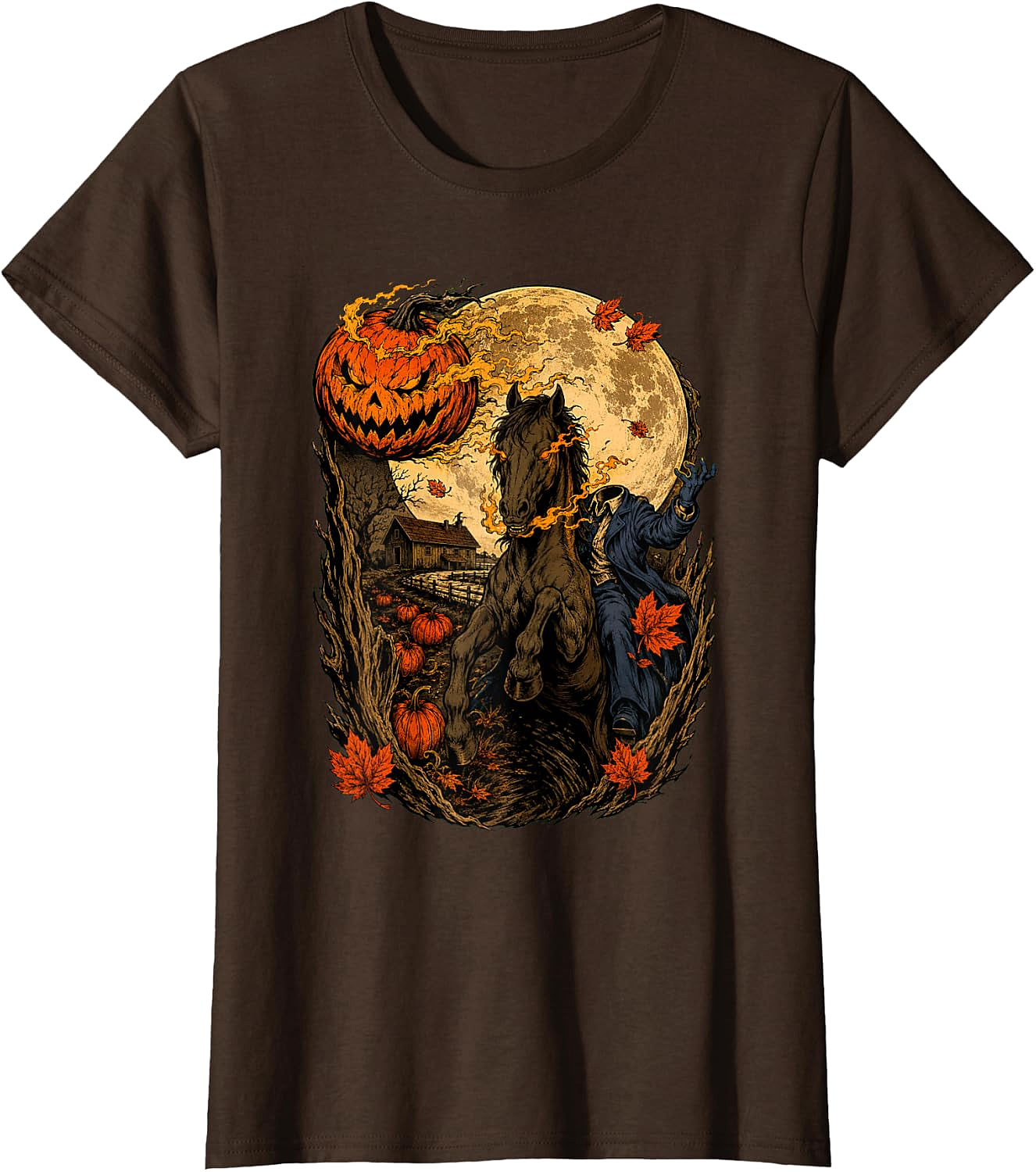 Headless Horseman Halloween Pumpkin T-Shirt | Spooky Tee