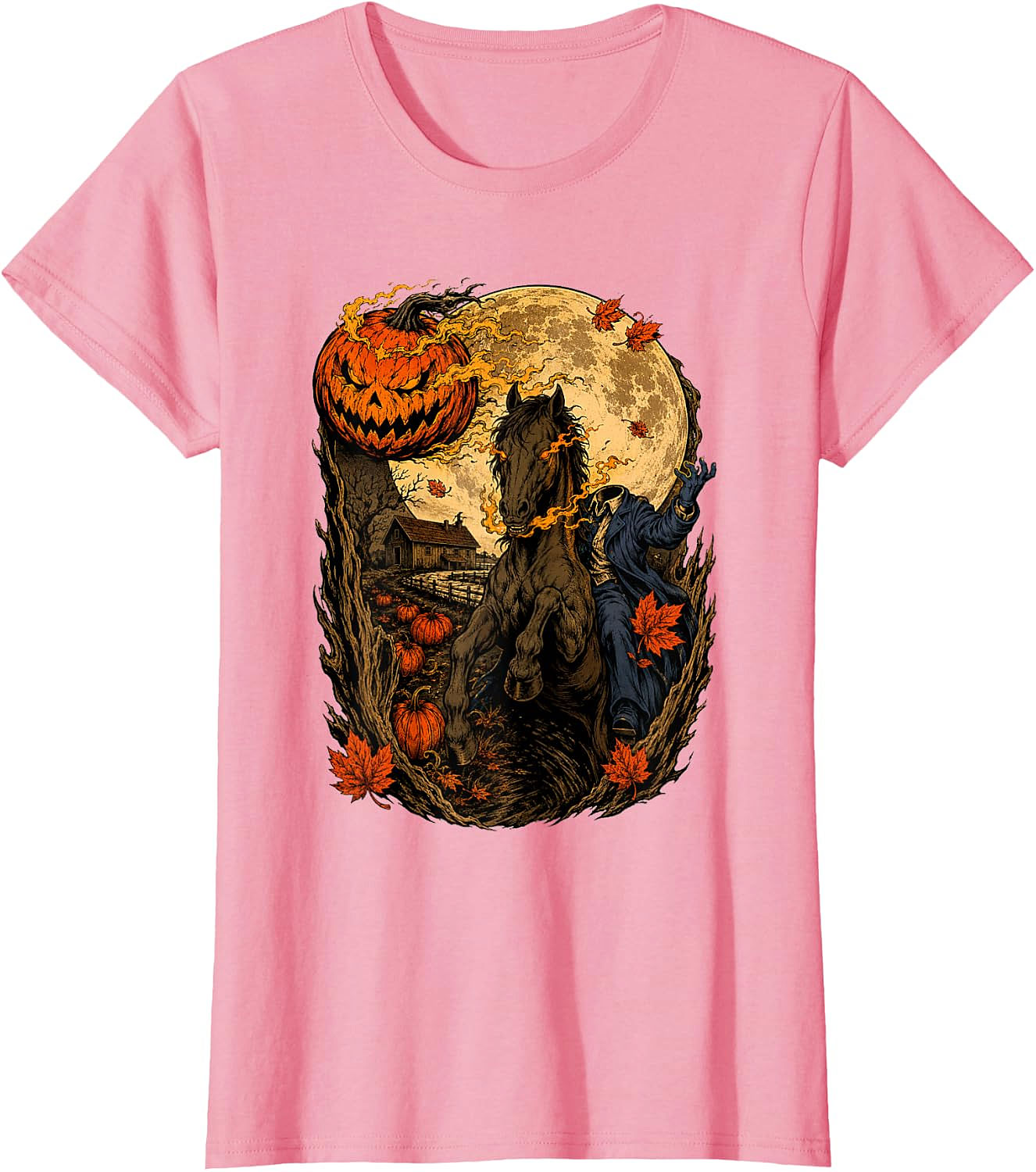 Headless Horseman Halloween Pumpkin T-Shirt | Spooky Tee