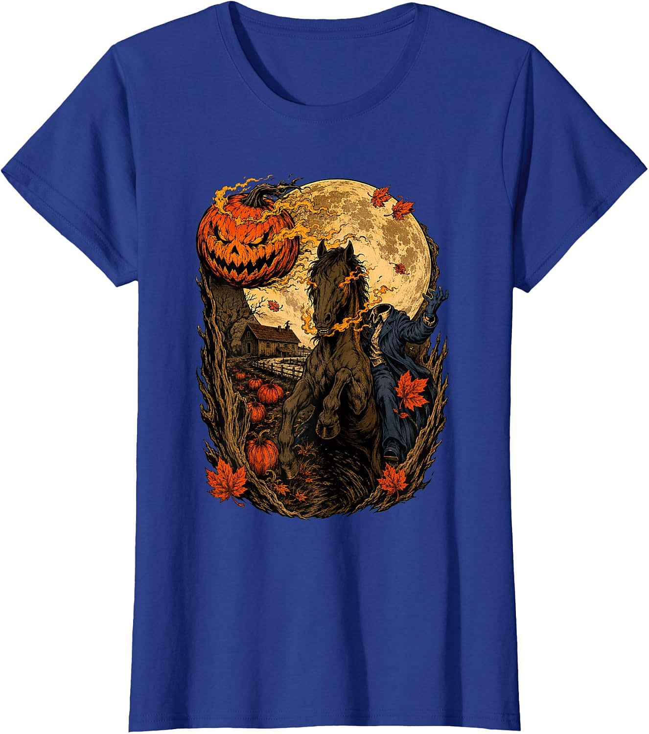 Headless Horseman Halloween Pumpkin T-Shirt | Spooky Tee