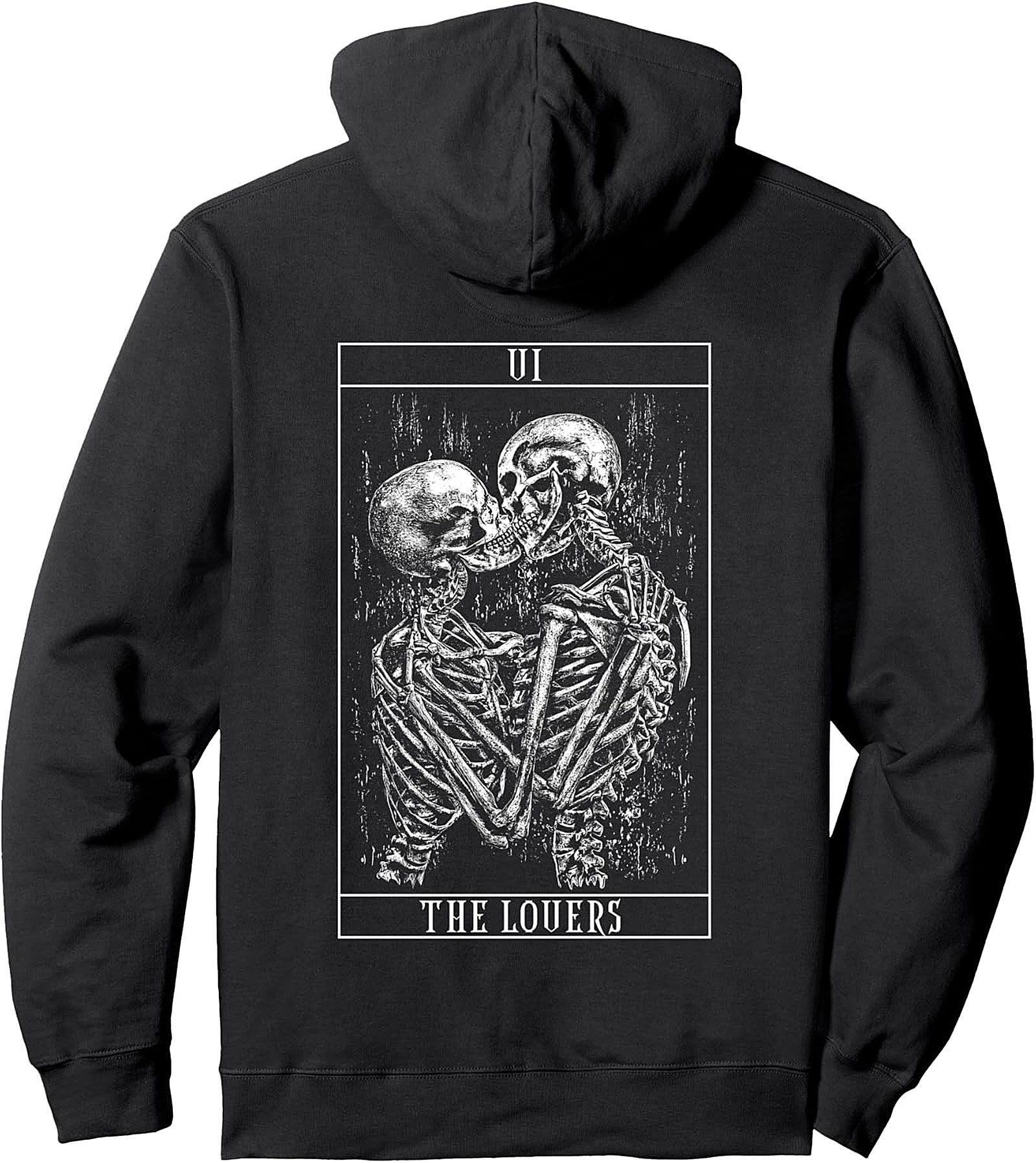 Tarot The Lovers Skeleton Hoodie - Gothic Pullover