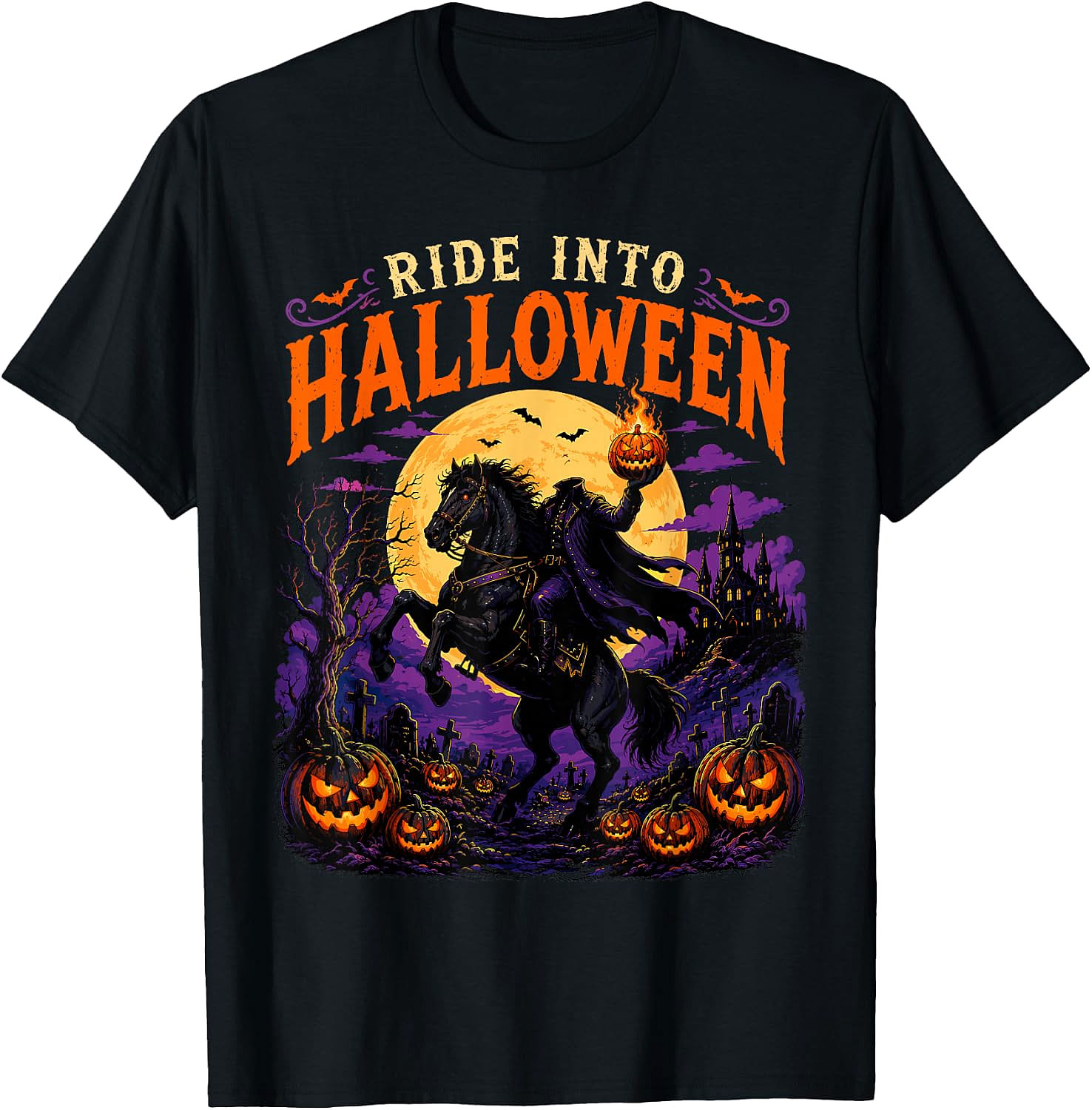 Headless Horseman Halloween T-Shirt | Spooky Pumpkin Tee
