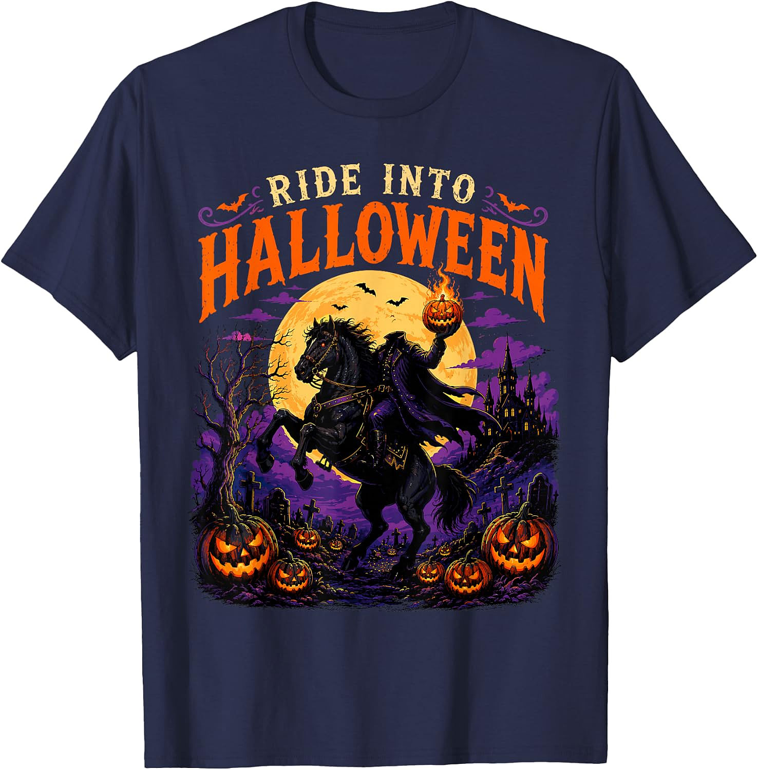 Headless Horseman Halloween T-Shirt | Spooky Pumpkin Tee