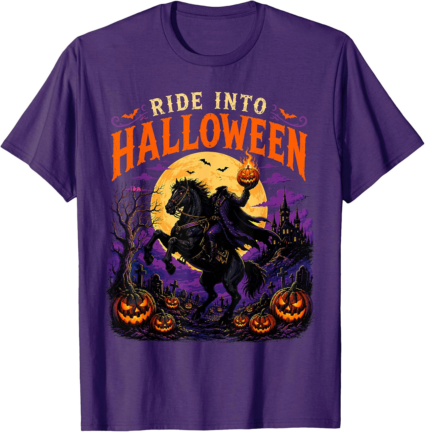 Headless Horseman Halloween T-Shirt | Spooky Pumpkin Tee