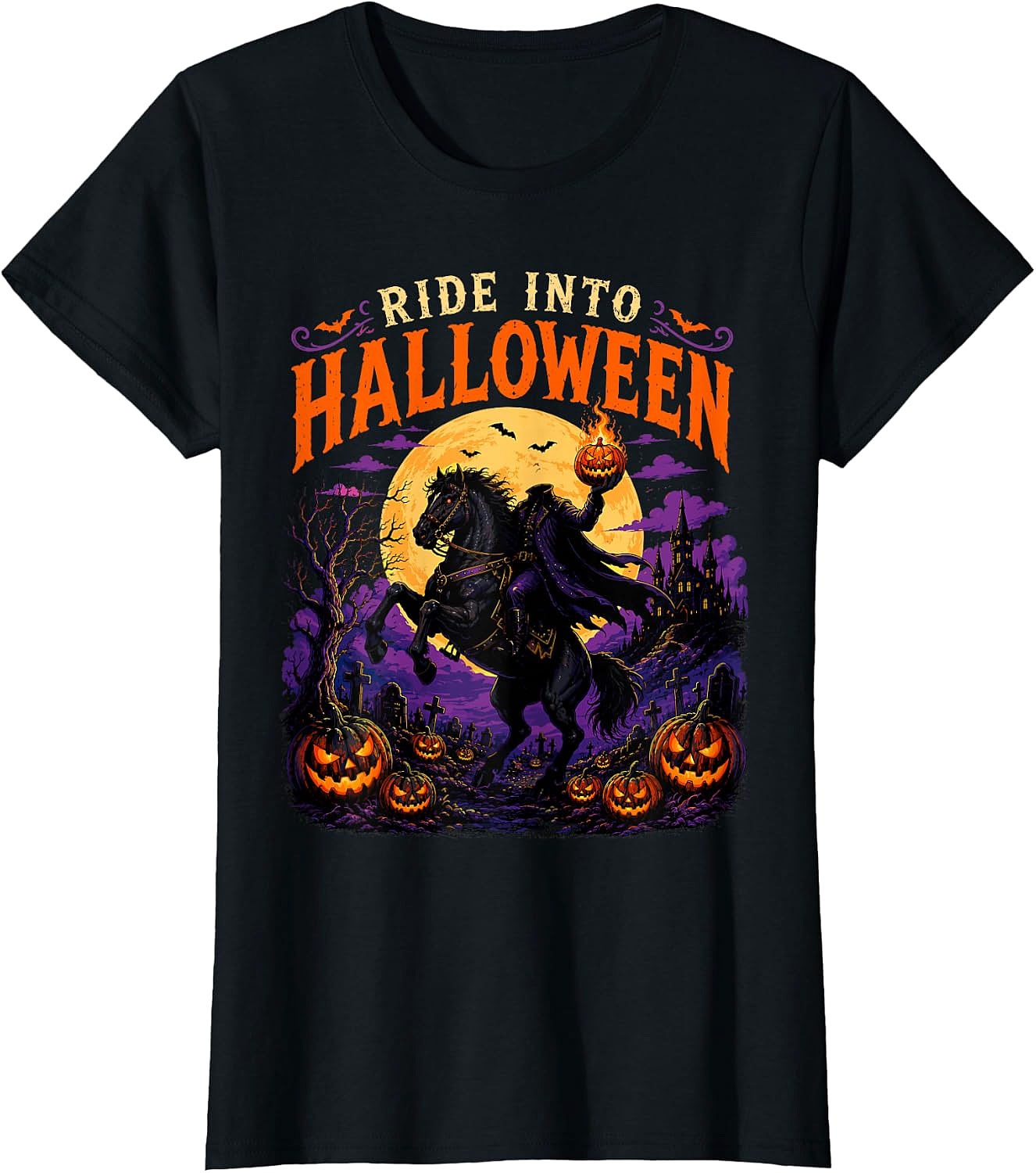 Headless Horseman Halloween T-Shirt | Spooky Pumpkin Tee
